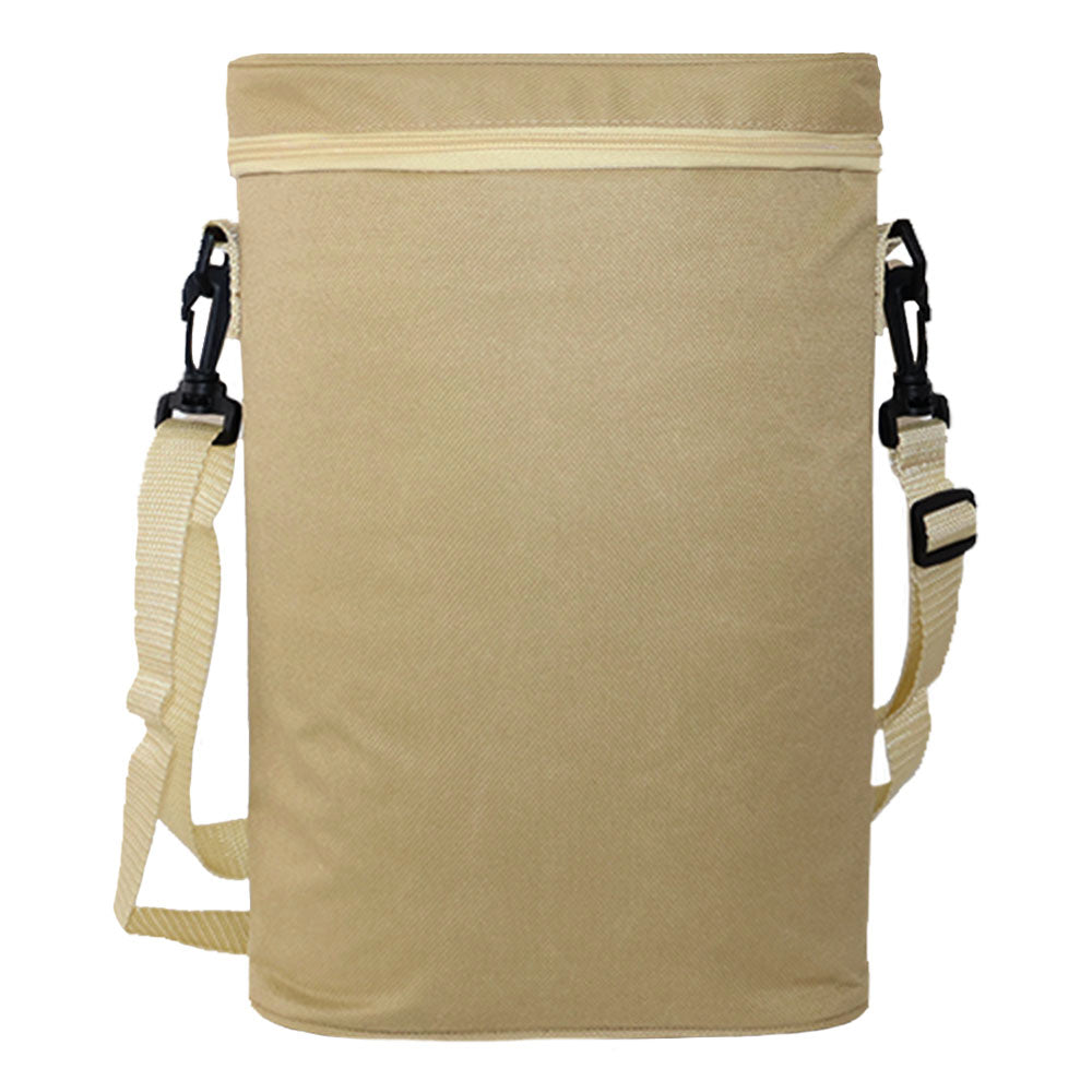 Double Wine Cooler Carrier with Adjustable Shoulder strap - Beige Design