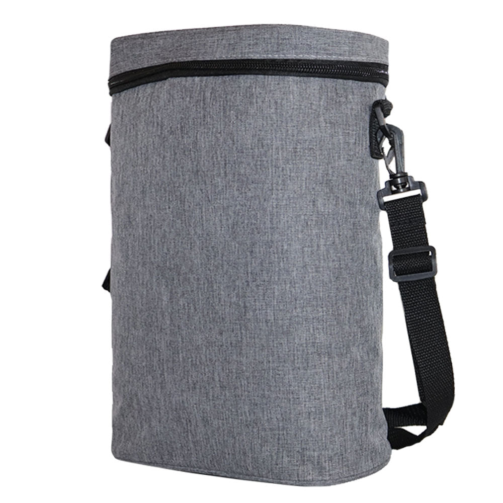 Porta vino doble con correa ajustable para el hombro - Diseño gris