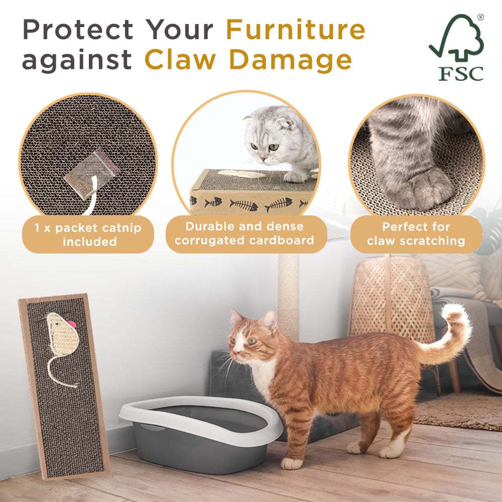 Eco-Friendly Cat Scratcher with Sisal and Carton, FSC Certified