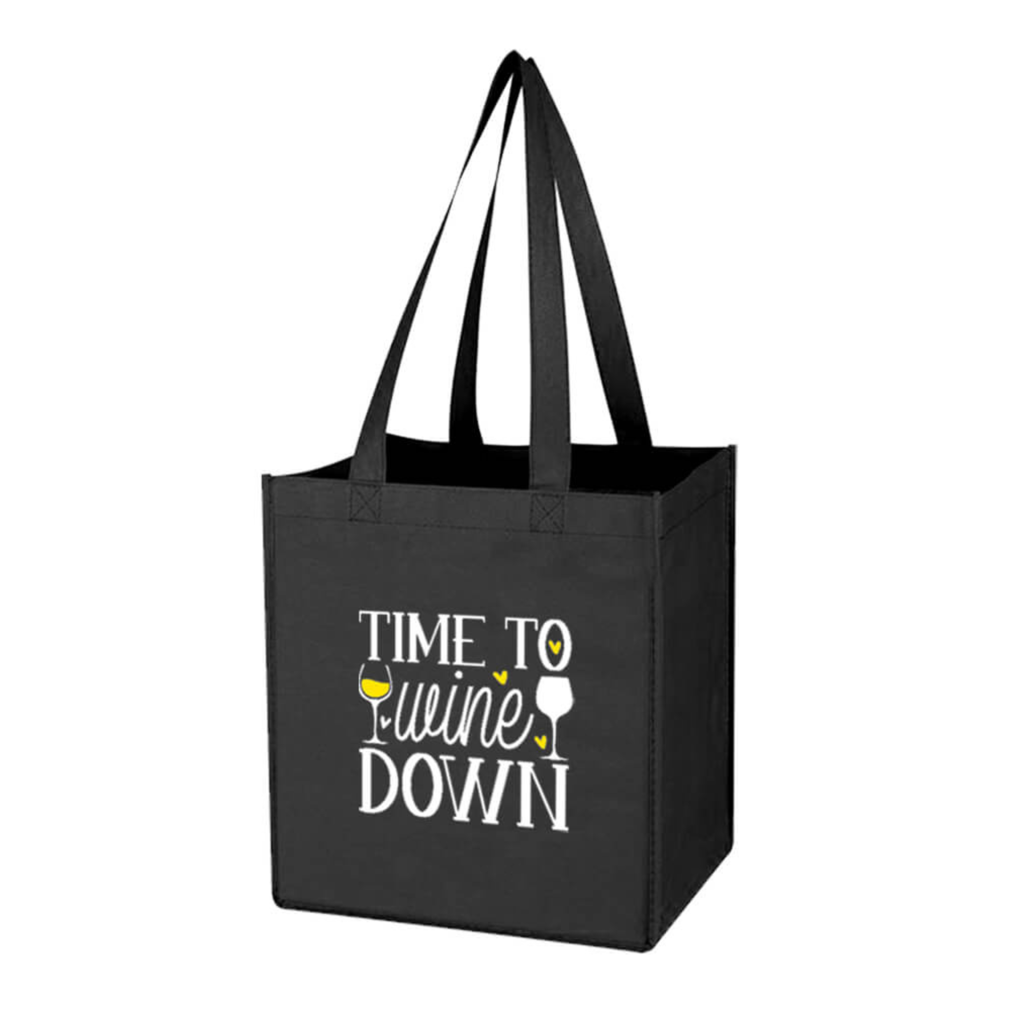 Reusable-Non-Woven-6-Bottle-Wine-Carrier-Bag-80GSM-27L-time-to-wine-down--Design