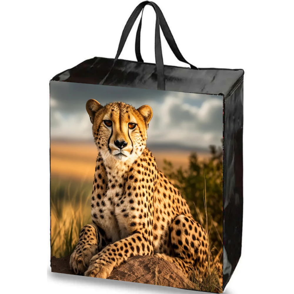 Bolsa de compras laminada reutilizable con cremallera | 120GSM, 35L
