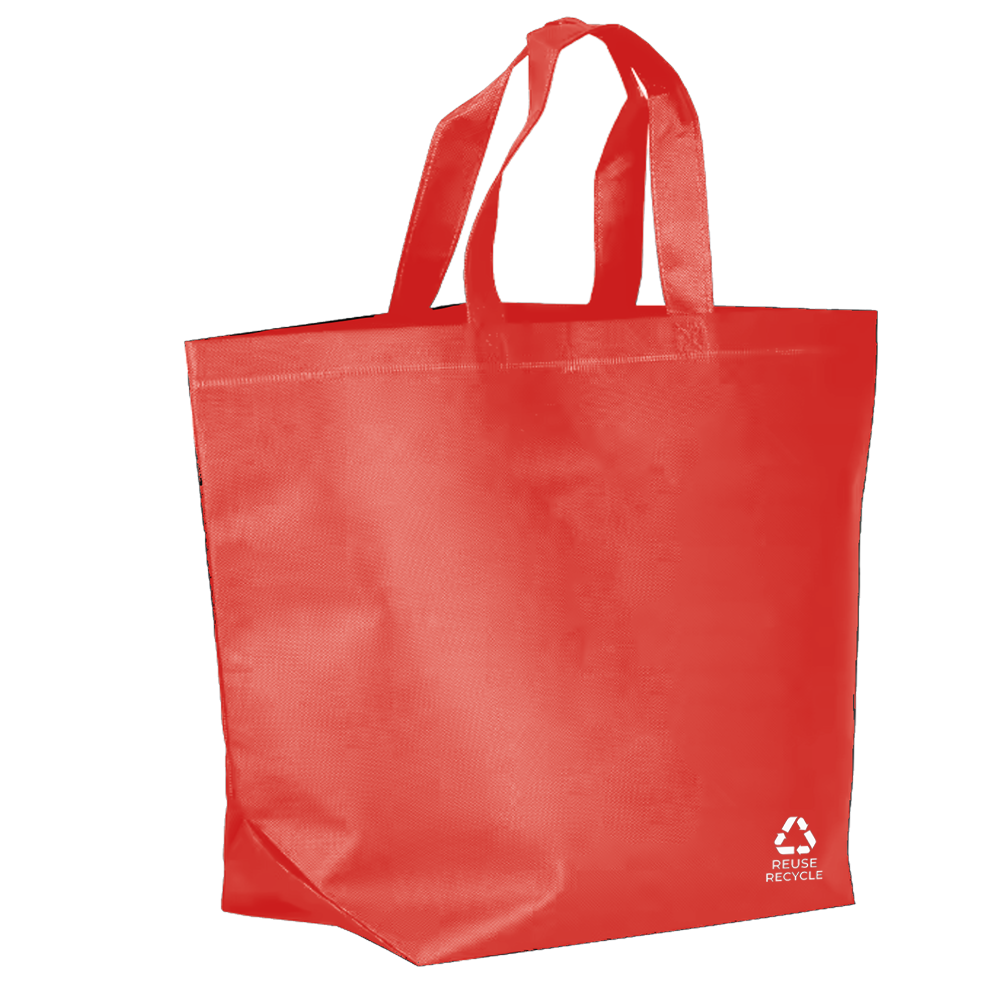 Bolsa de compras no tejida reutilizable roja | 70GSM, 27L