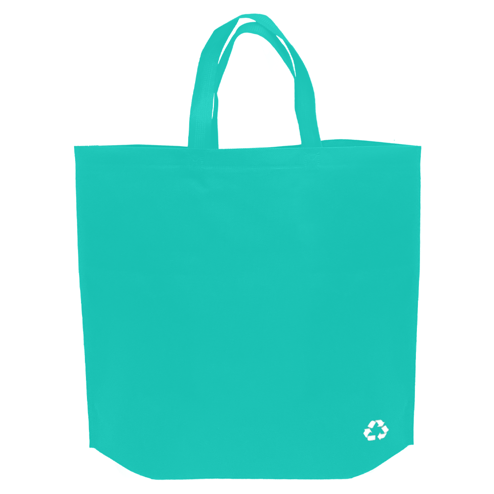 Bolsa de compras reutilizable de tejido no tejido turquesa | 70G/M2, 28L