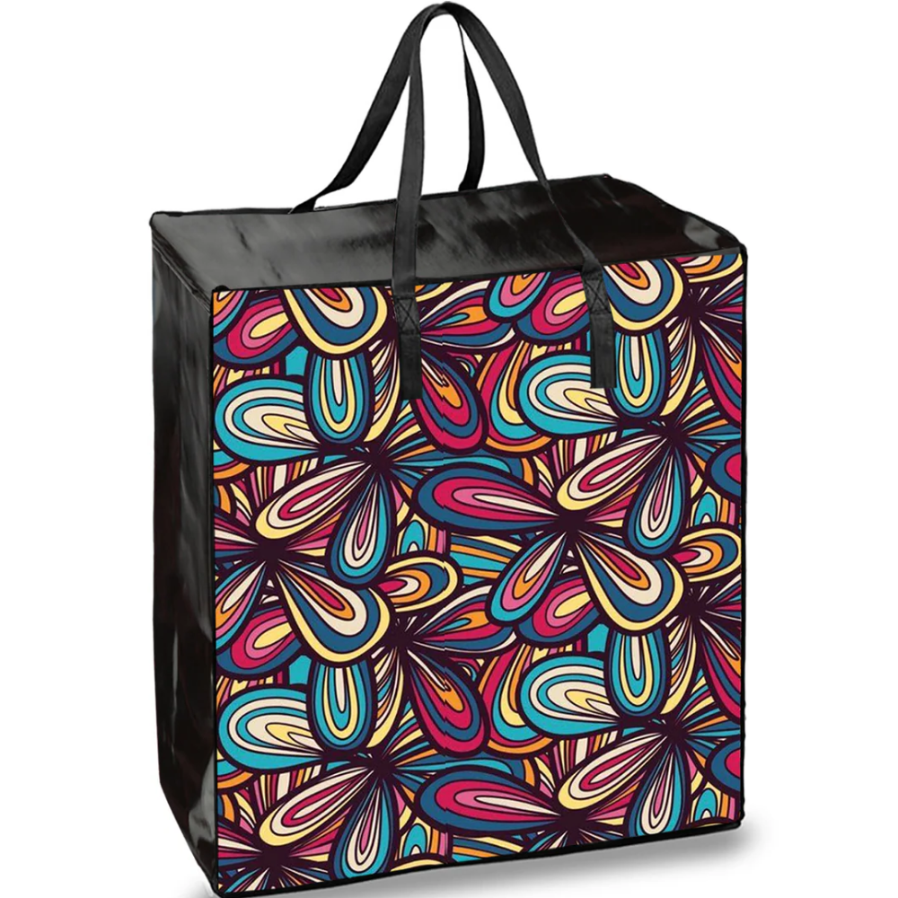 Bolsa de compras laminada reutilizable con cremallera | 120GSM, 35L