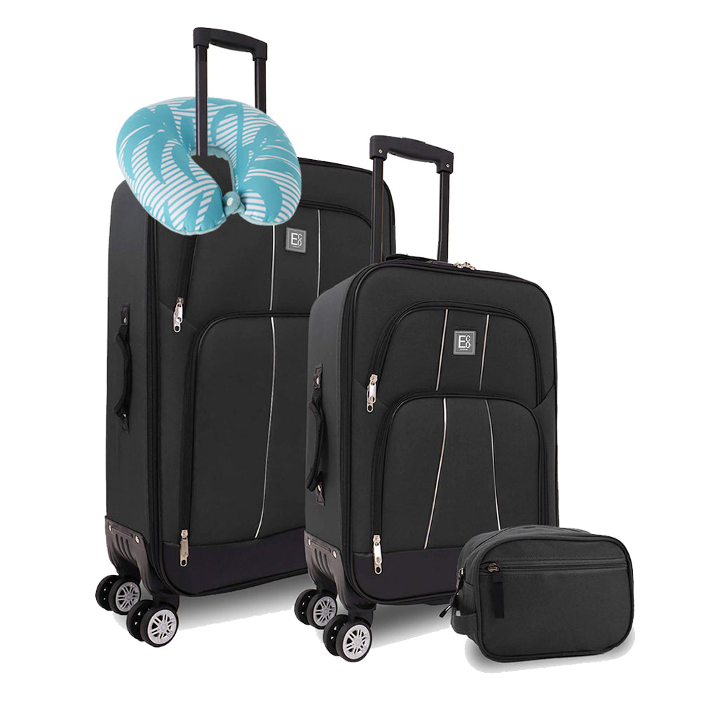 Seville 4 Piece Soft Luggage Set - Black