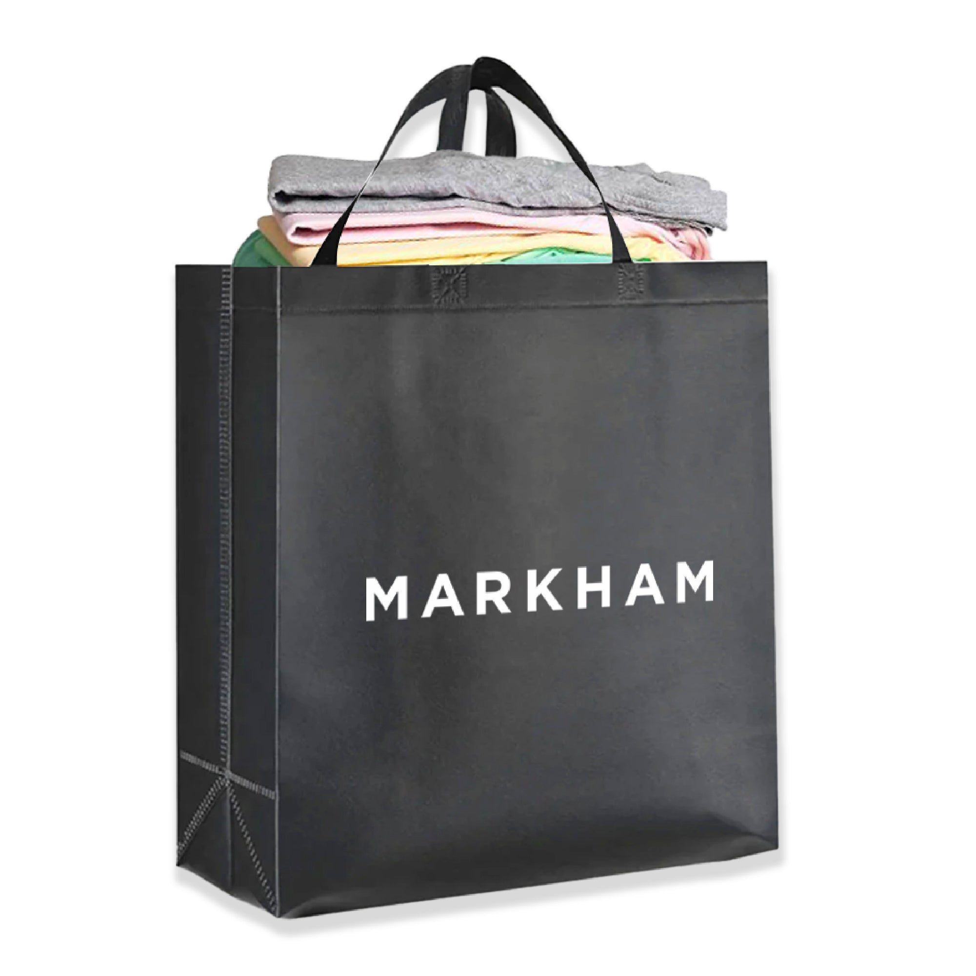 Black Reusable Non-Woven Shopping Bag | 70GSM, 19L