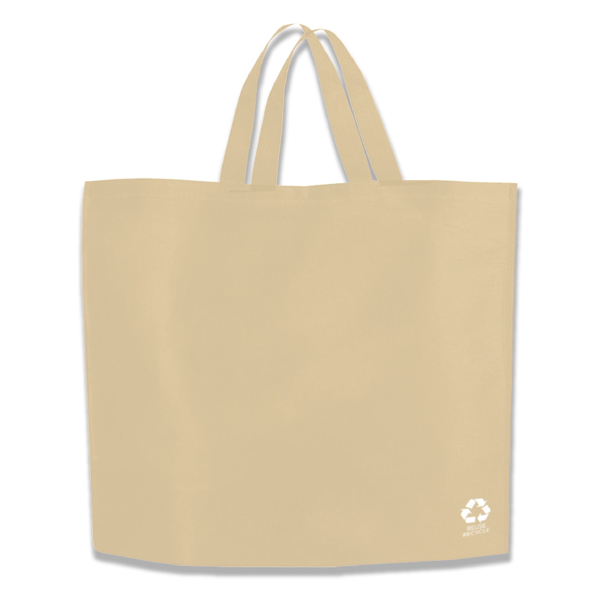 Bolsa de compras reutilizable de tejido no tejido beige | 70GSM, 27L