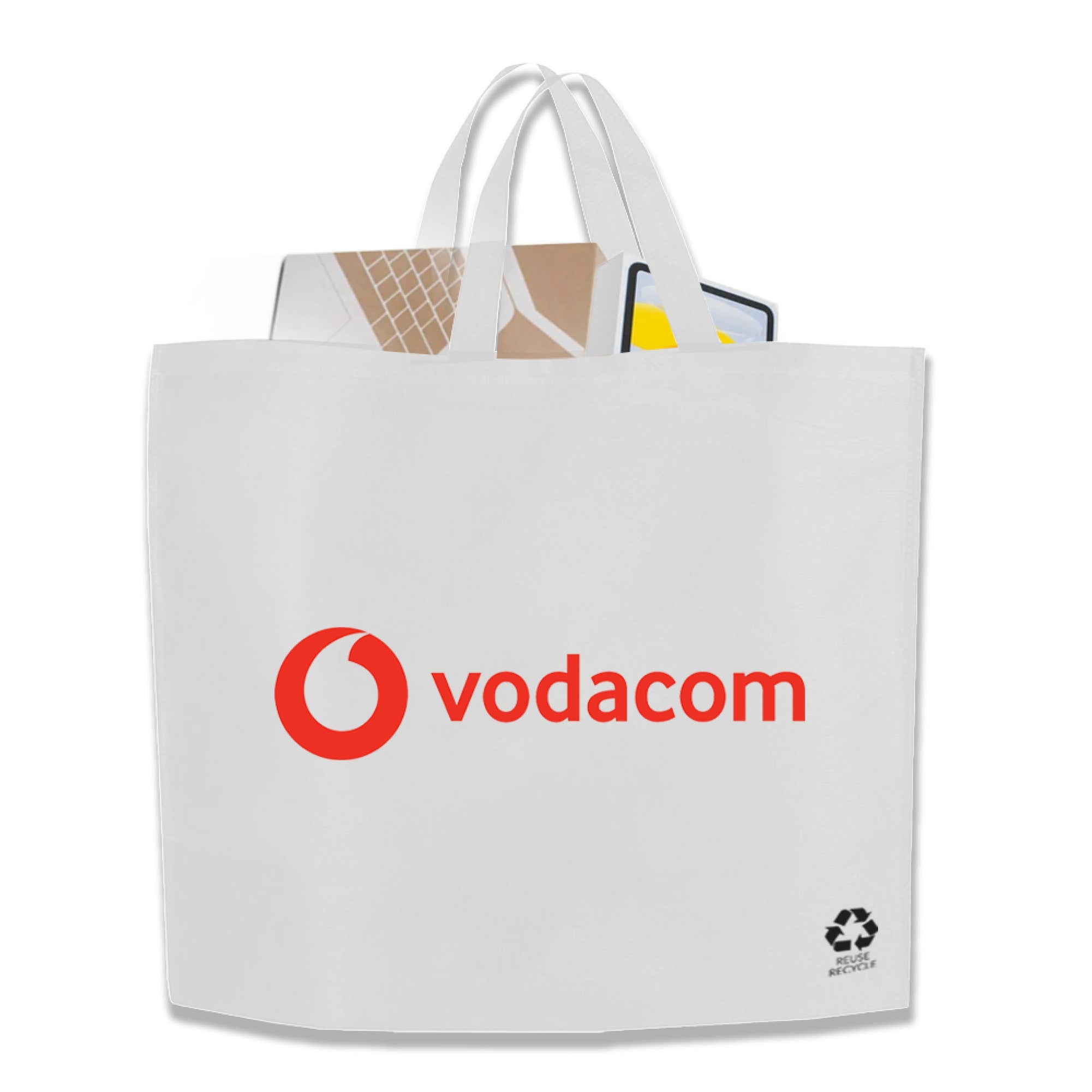 White Reusable Non-Woven Shopping Bag | 70GSM, 27L