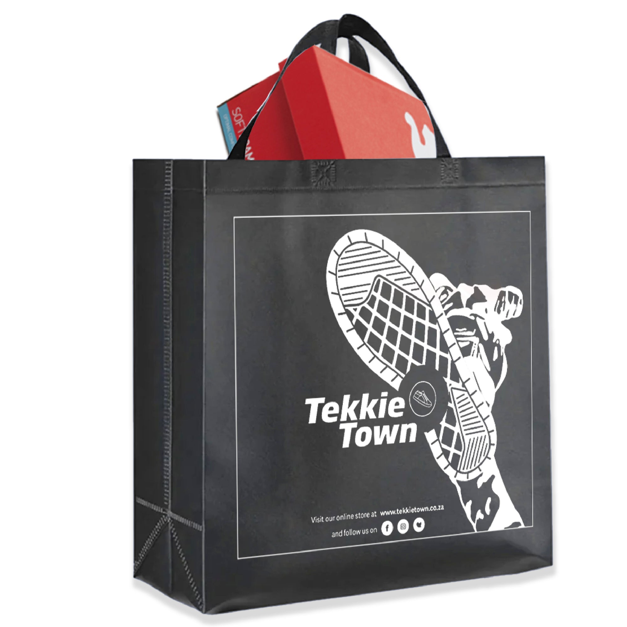 XL Black Reusable Non-Woven Shopping Bag | 70GSM, 30L