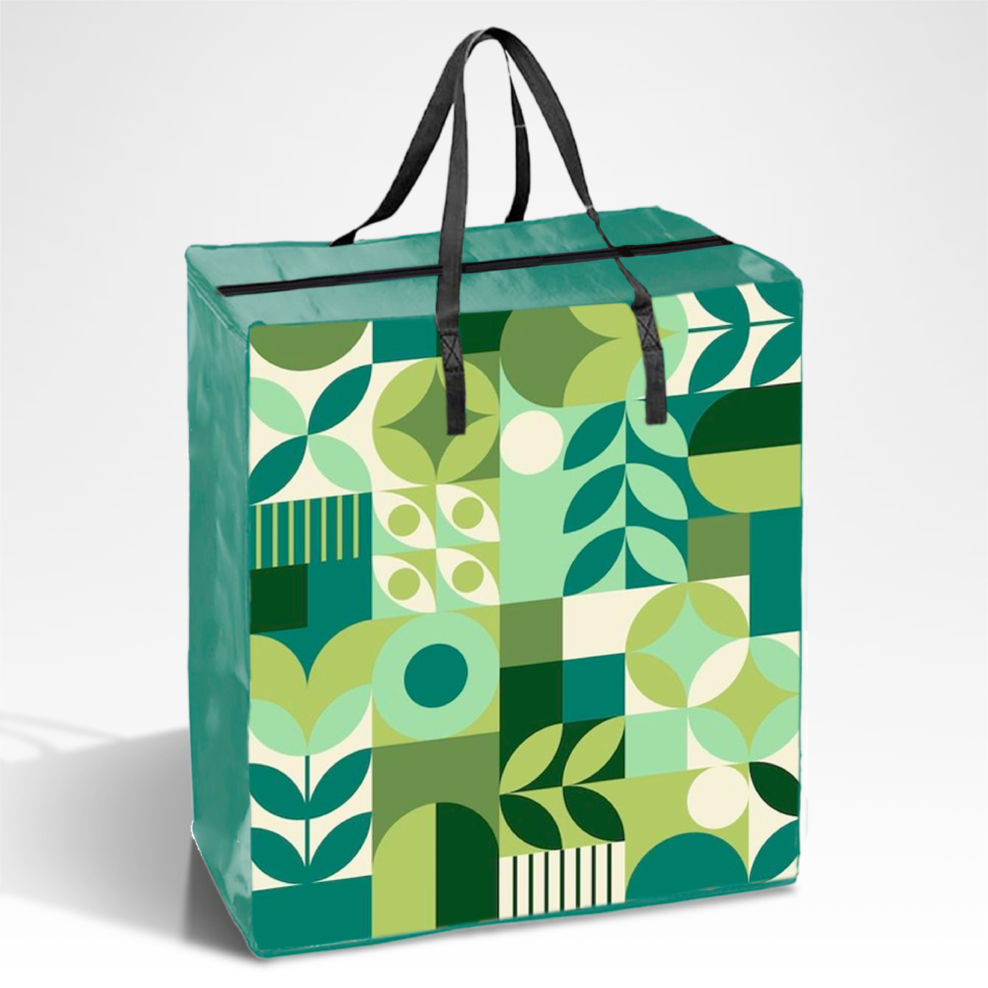 Bolsa de compras laminada reutilizable con cremallera | 120GSM, 35L