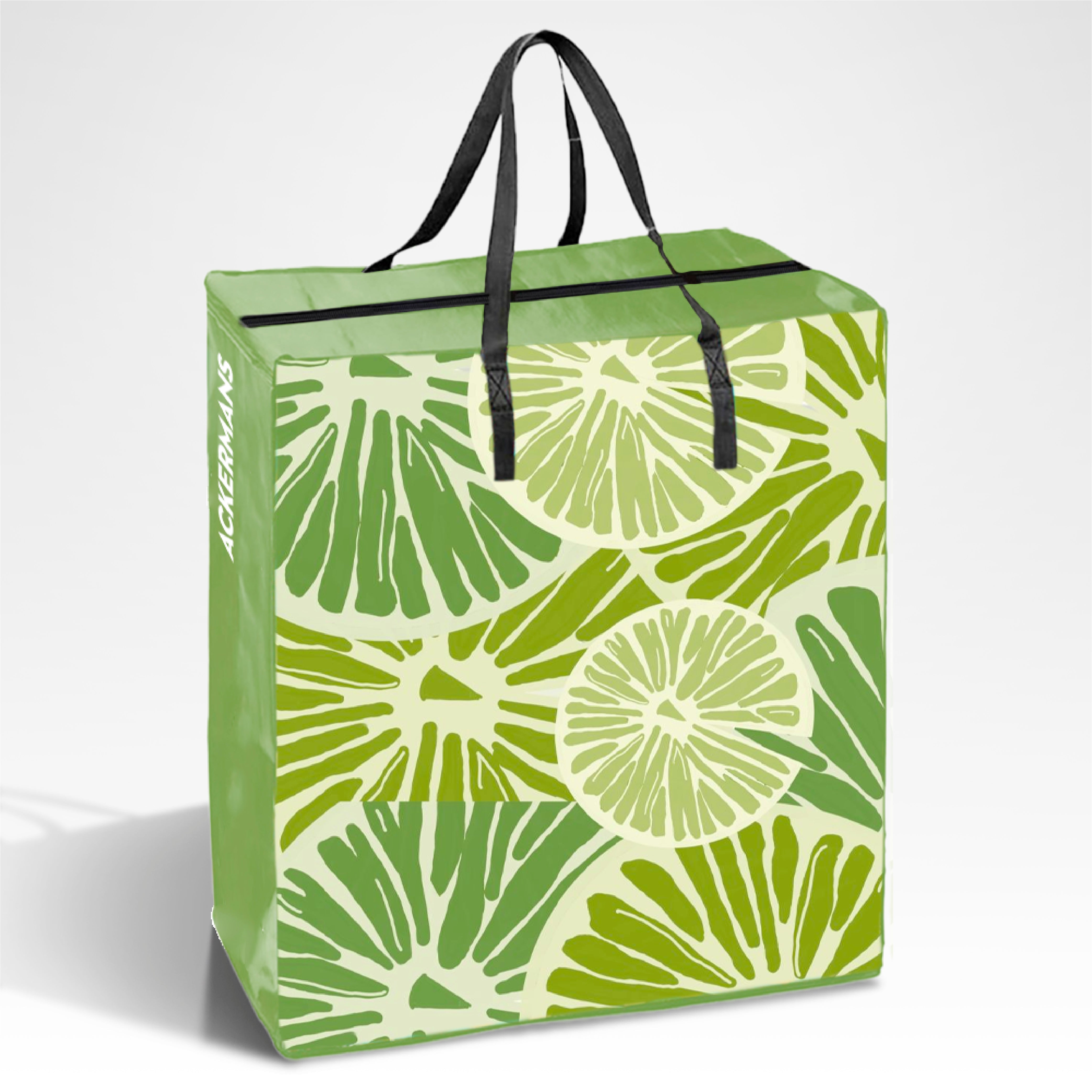 Large Assorted Design Laminated Taxi Shopping Bag with Zipper | 120GSM, 56L