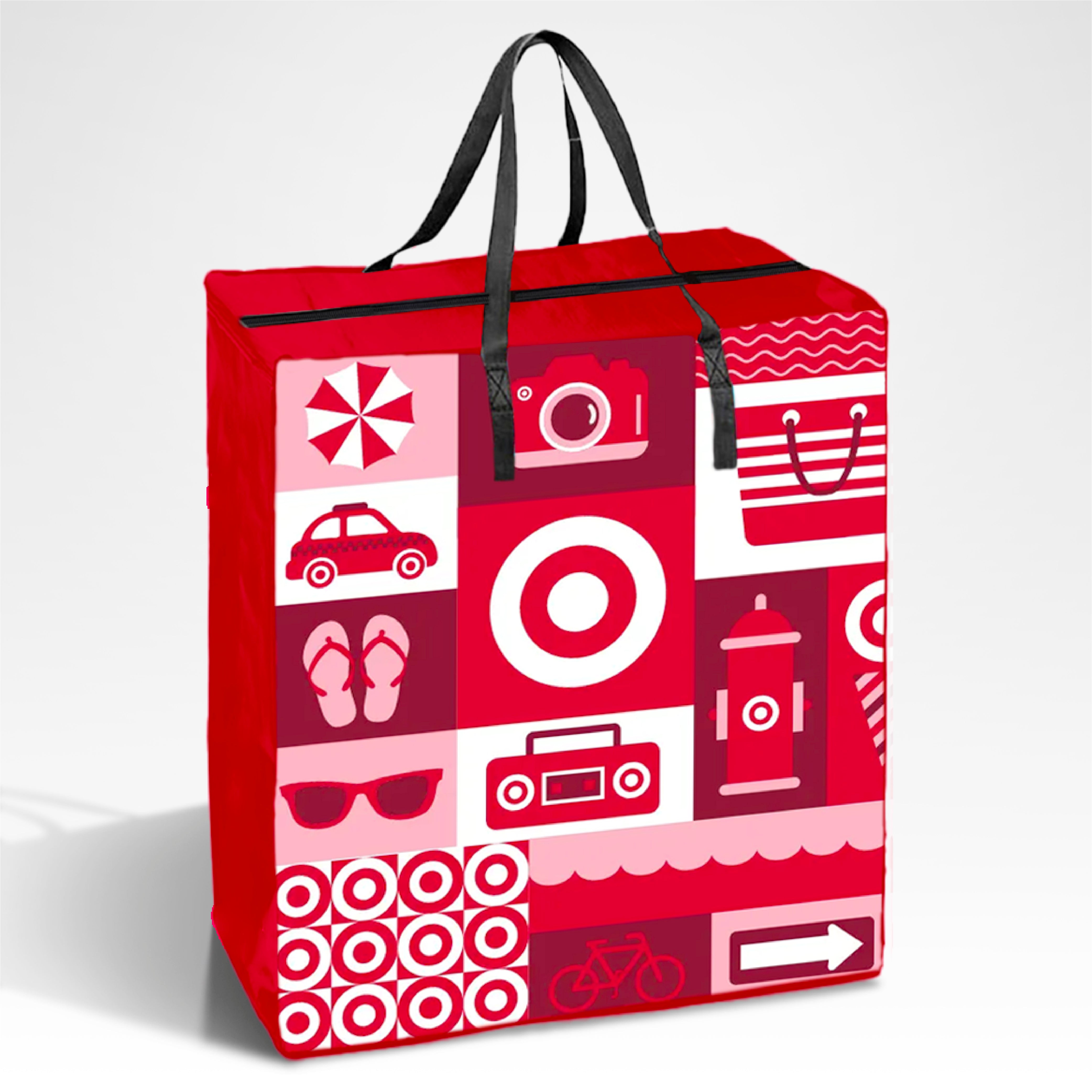Large Assorted Design Laminated Taxi Shopping Bag with Zipper | 120GSM, 56L