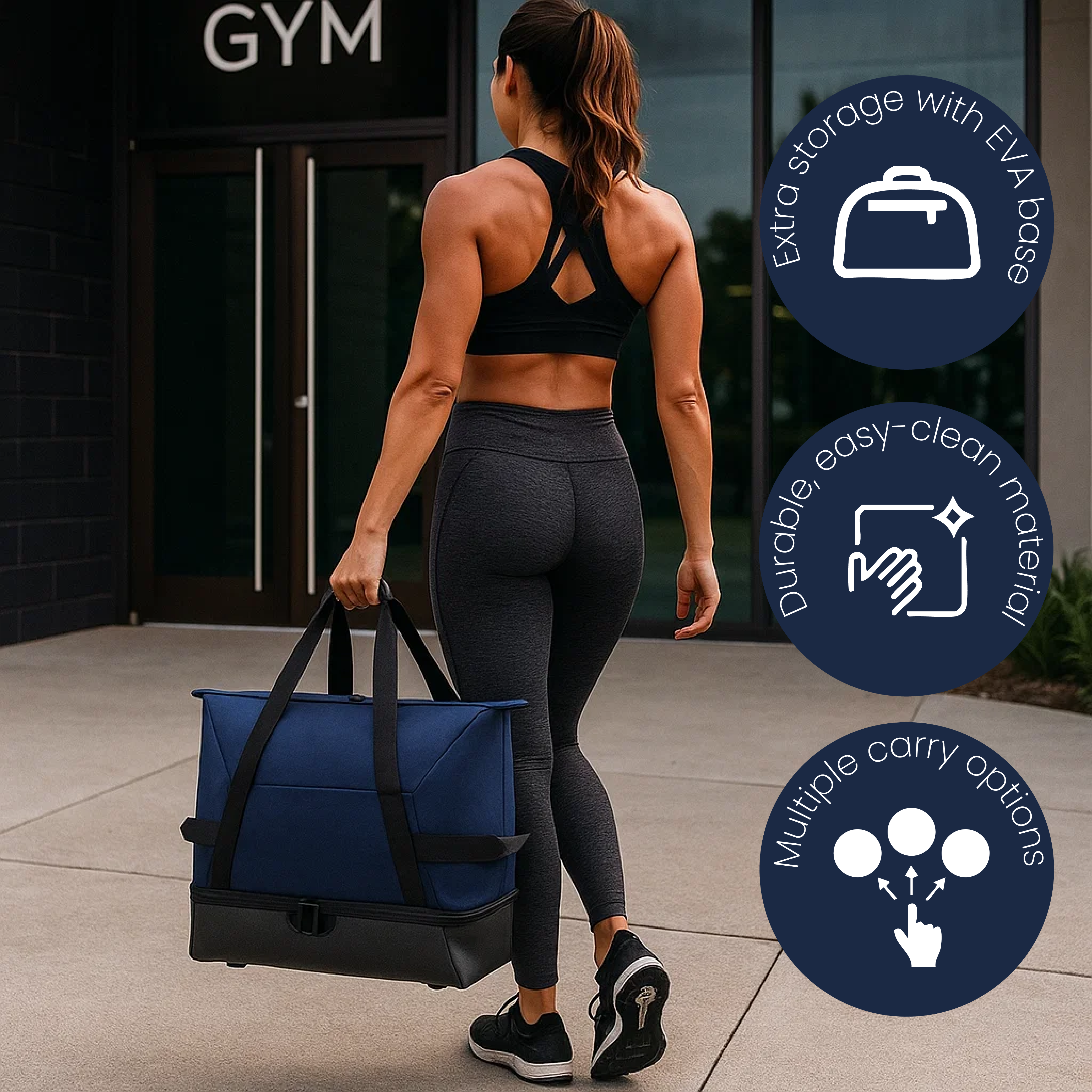 Bolsa de lona de dos pisos con logo personalizable | 55 l, poliéster
