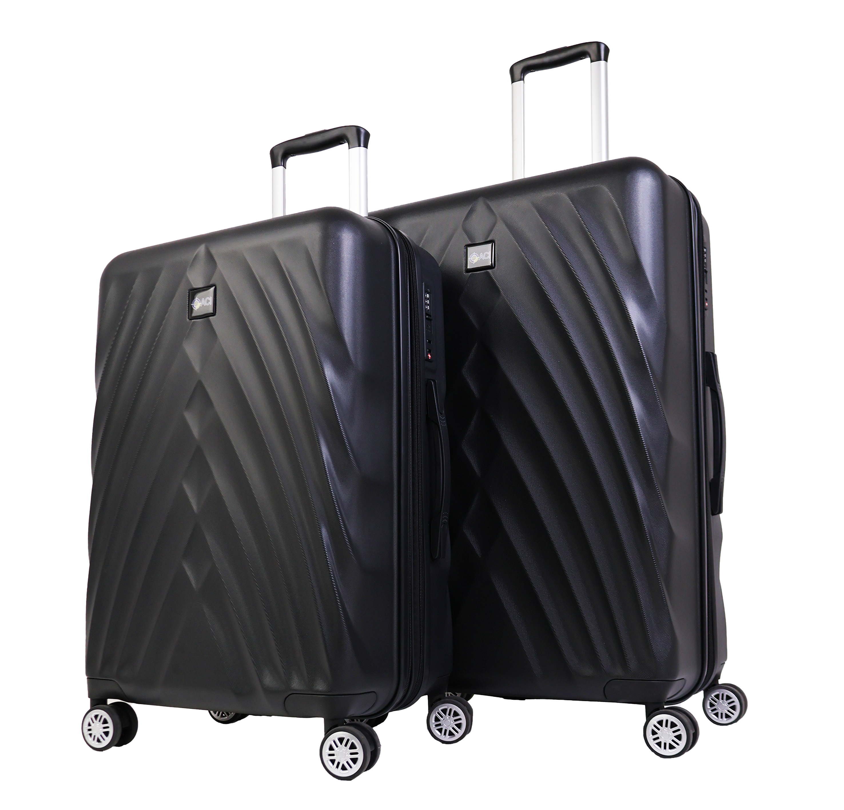 Lisbon Expandable Hardshell Luggage Suitcase Set with TSA Lock - Black