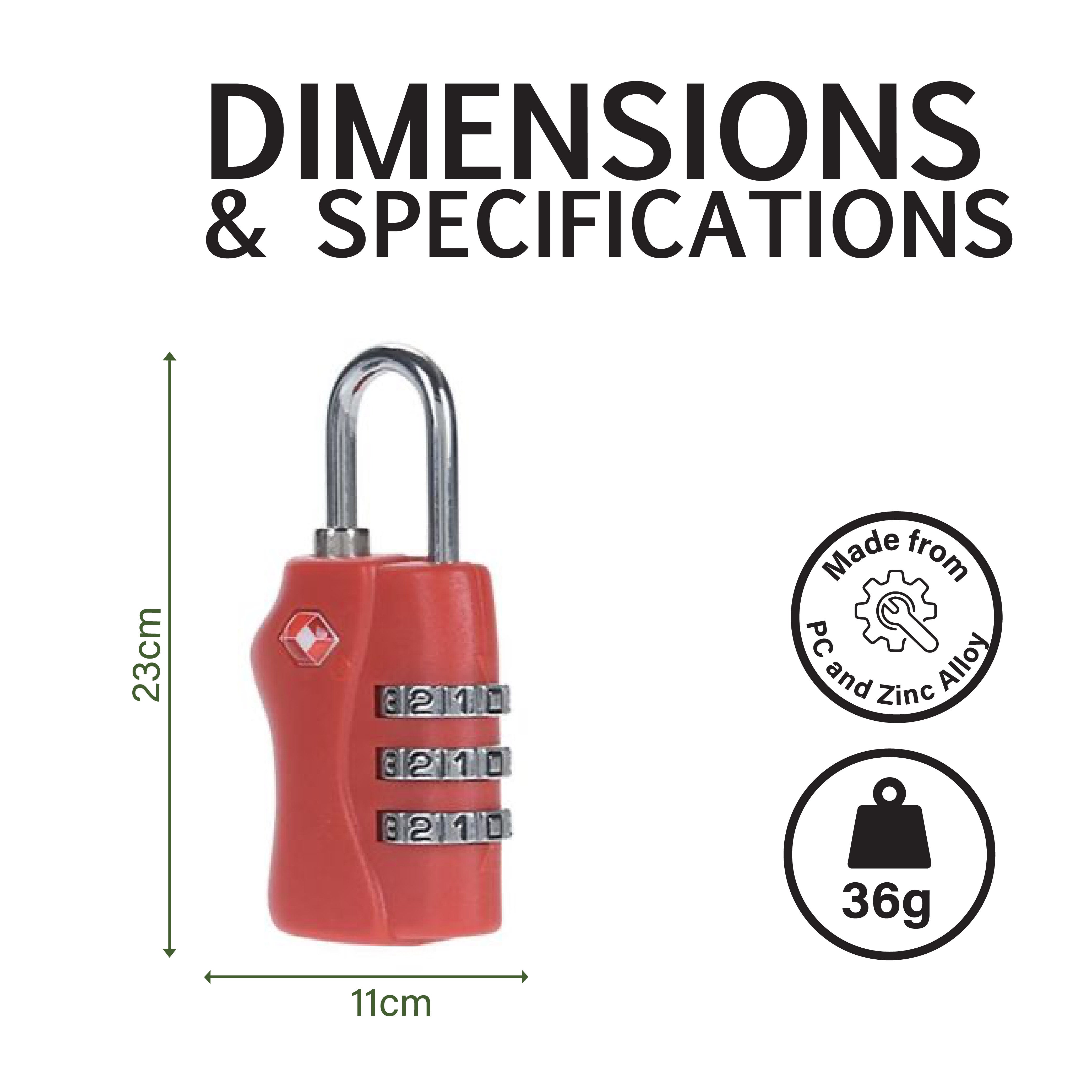 Candado TSA - Combinación de 3 dígitos