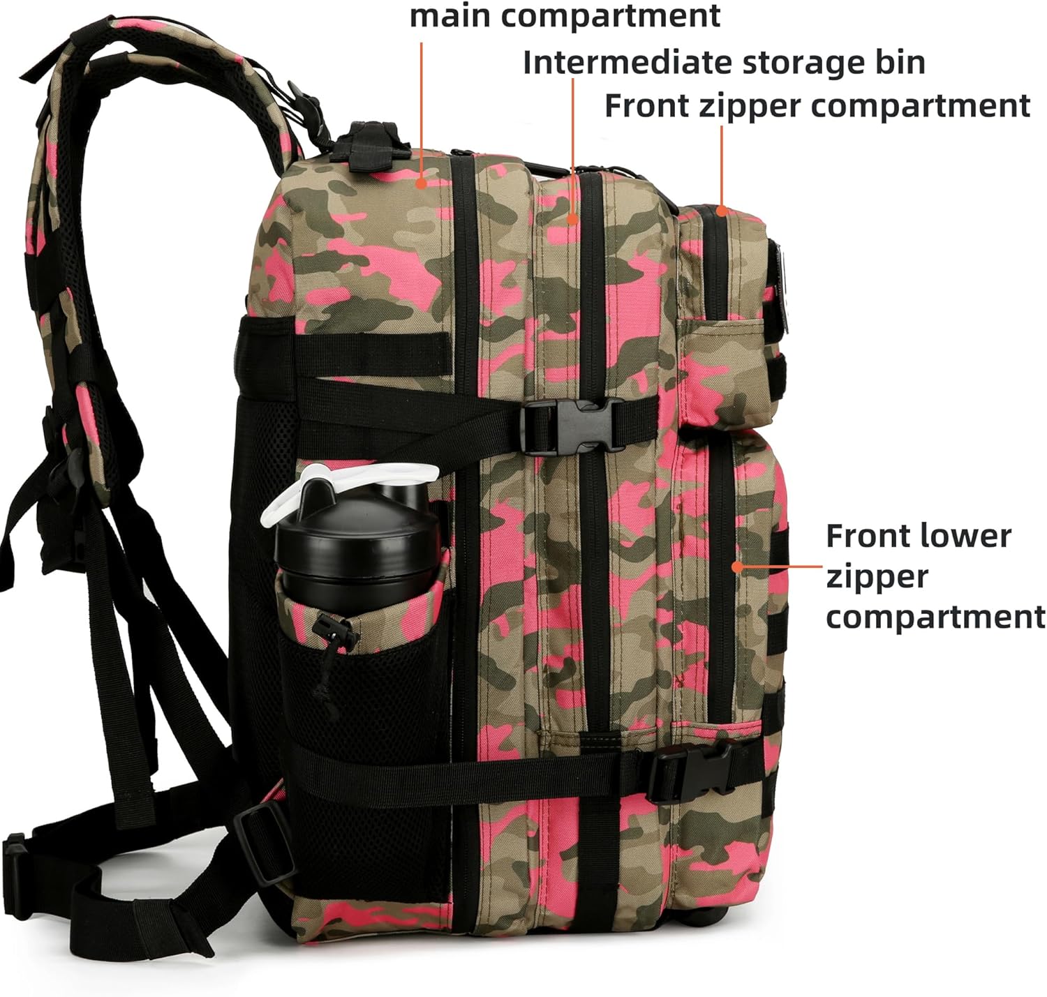 Mochila táctica de camuflaje resistente al agua de 28 l