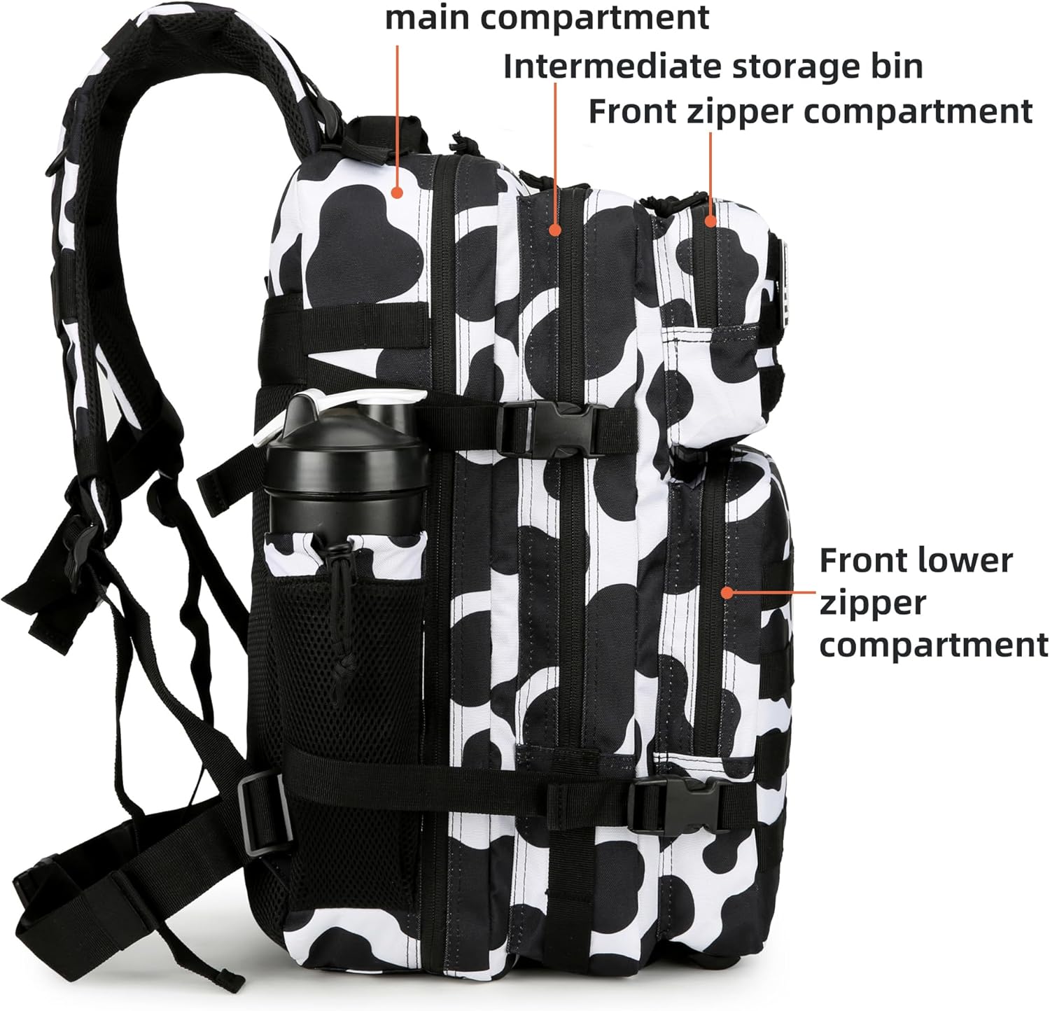 Tactical Water-Resistant Patterned Backpack – 28L