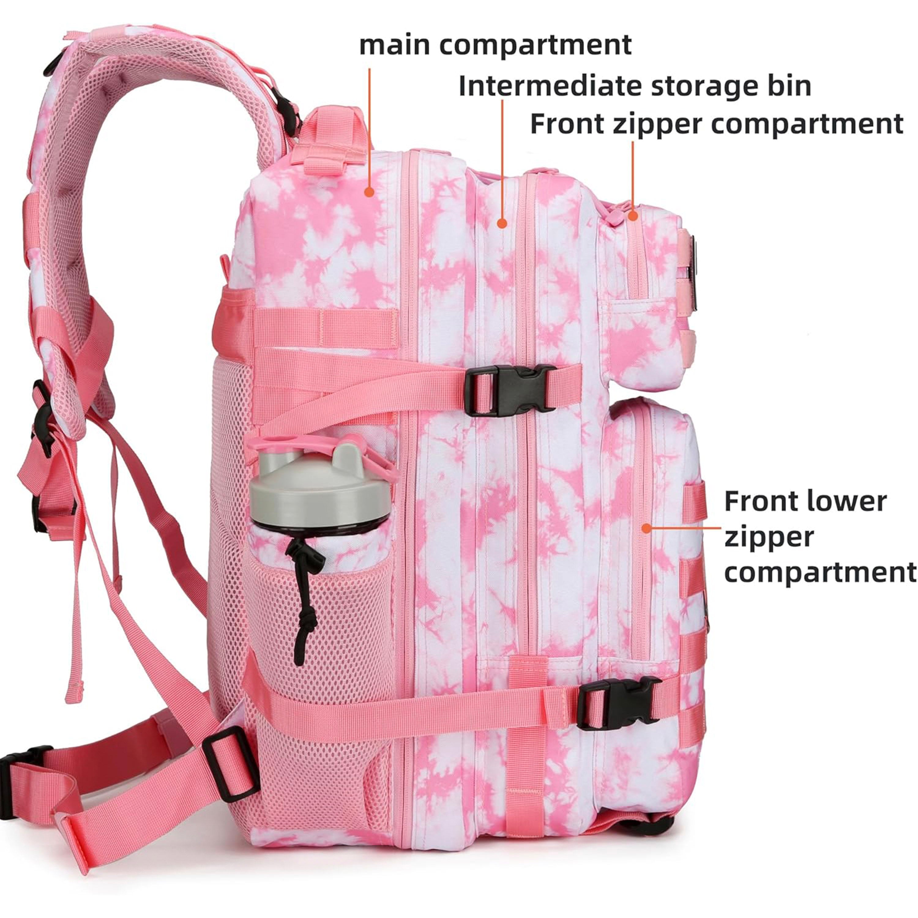 Tactical Water-Resistant Tie Die Backpack – 28L