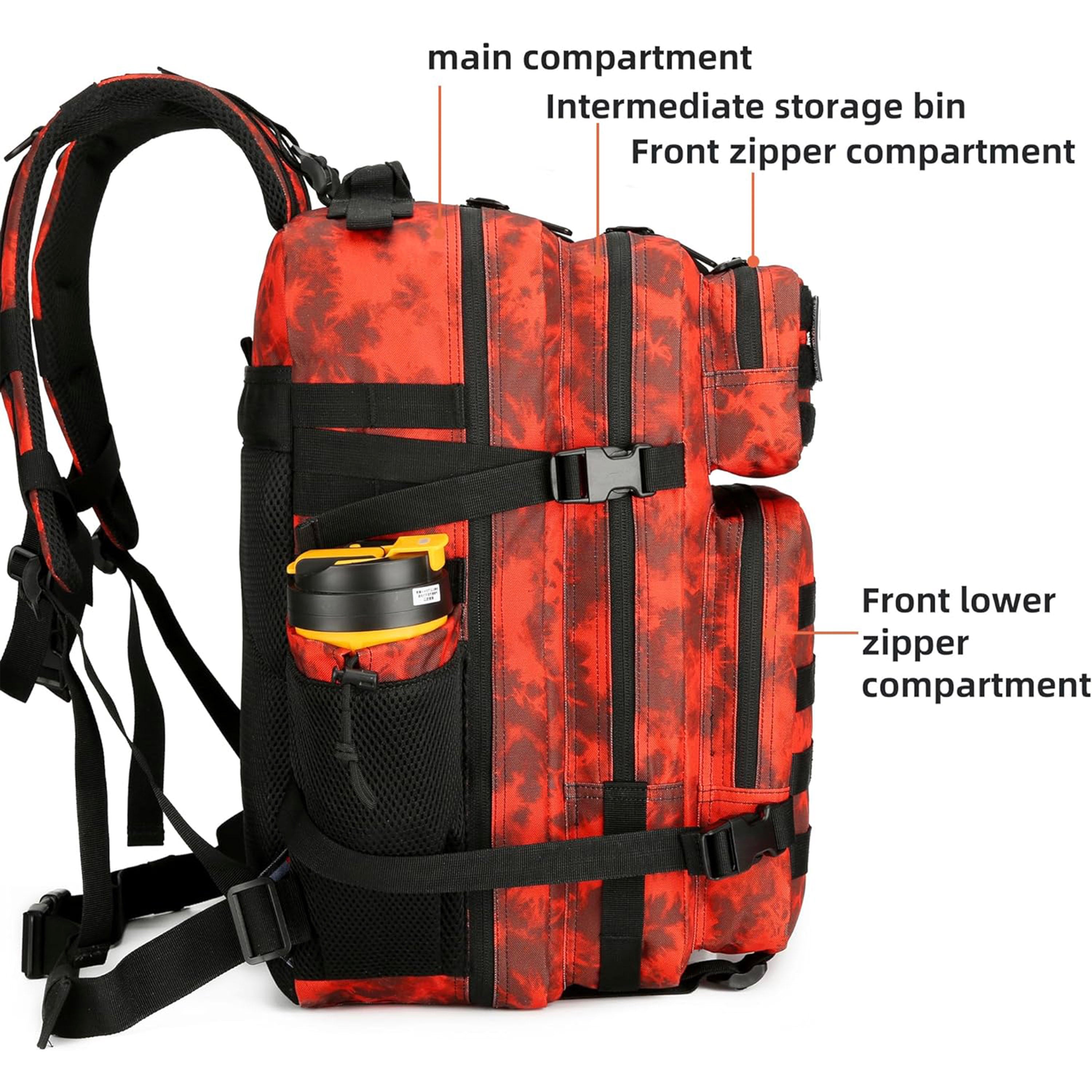 Tactical Water-Resistant Tie Die Backpack – 28L