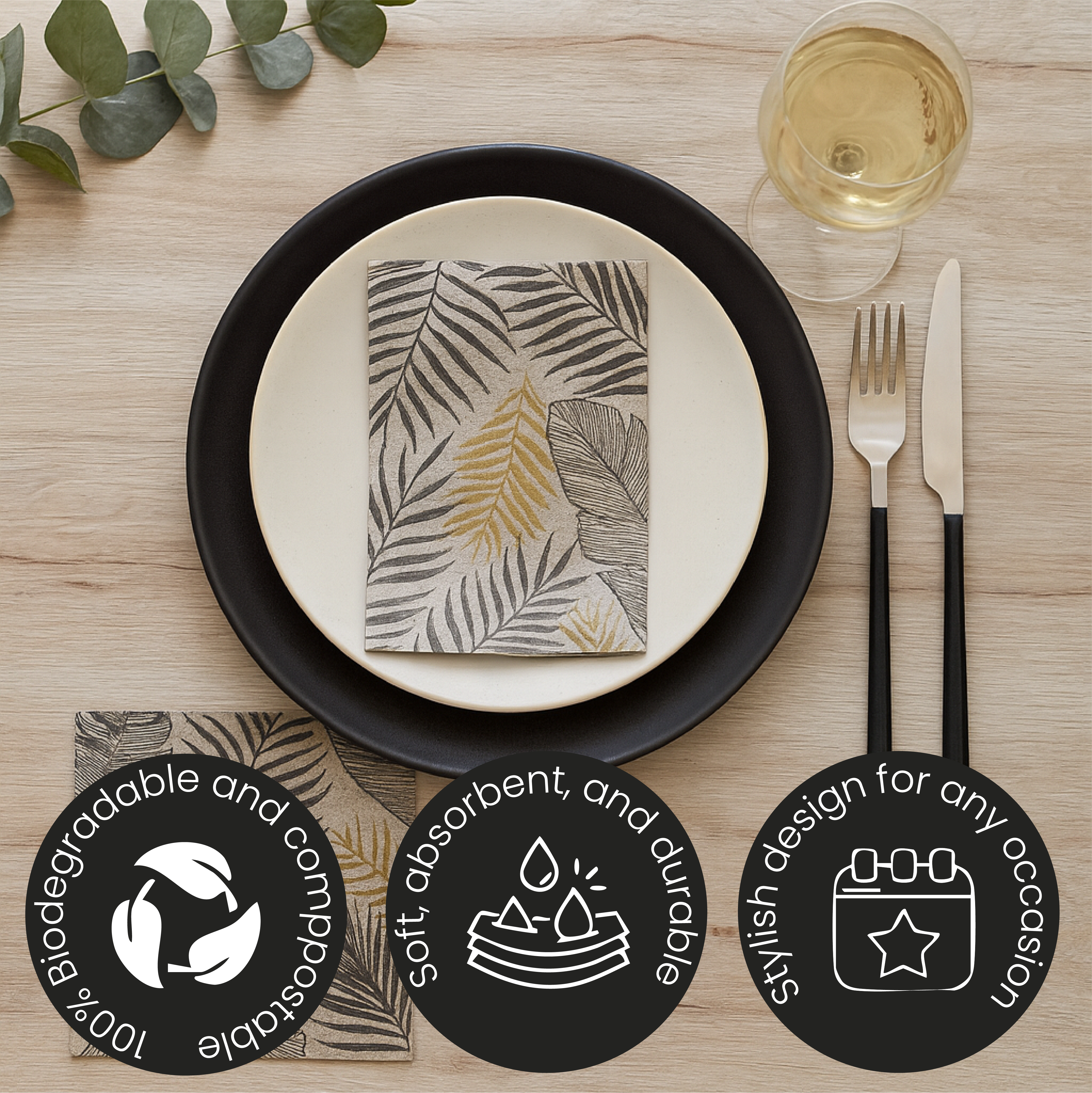 Servilletas de Papel 3 Capas Recicladas - 20 Piezas - Ecológicas