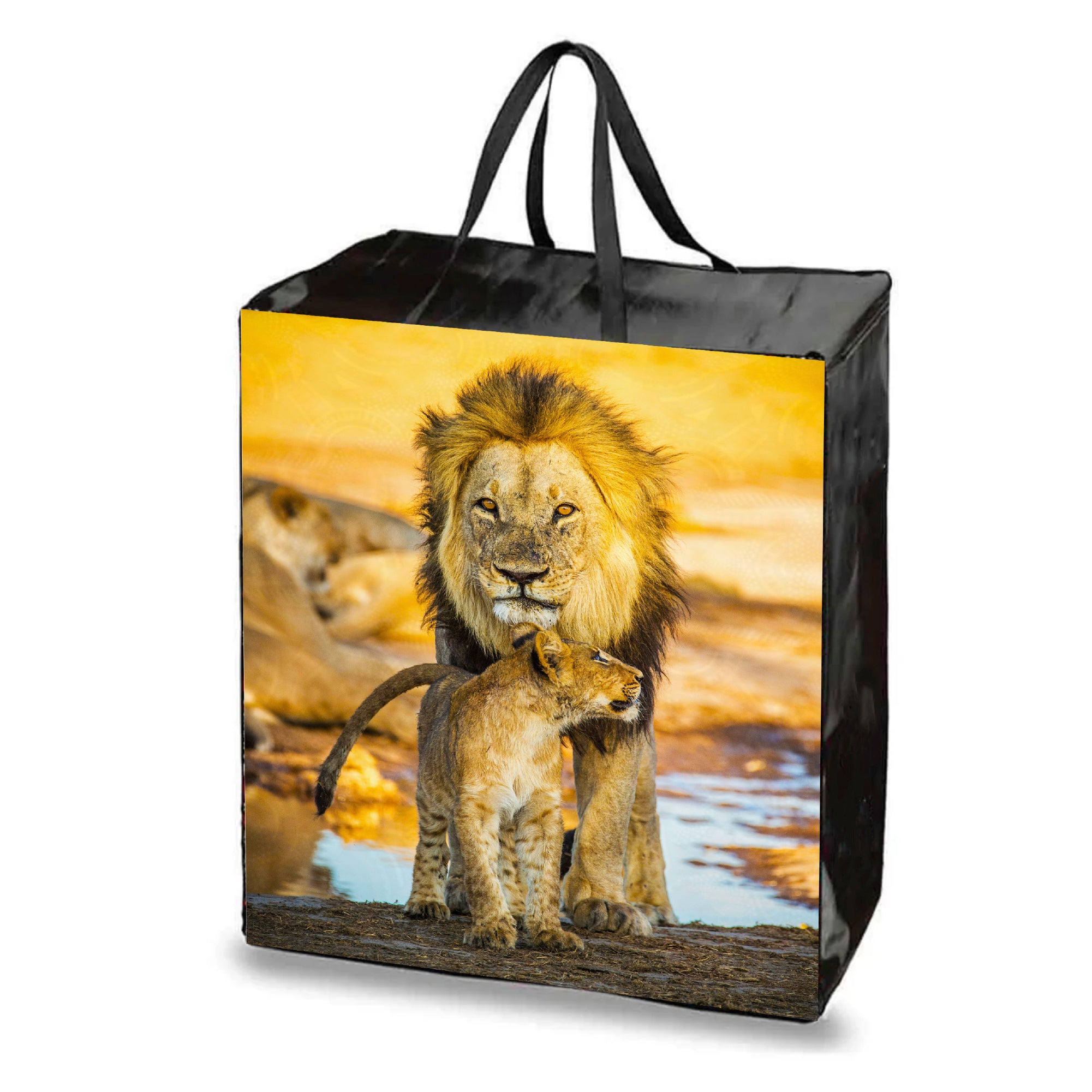 Bolsa de compras laminada reutilizable con cremallera | 120GSM, 35L