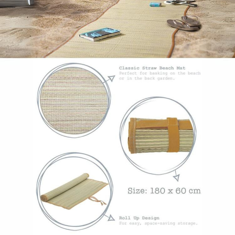 Natural Straw Roll Up Mat