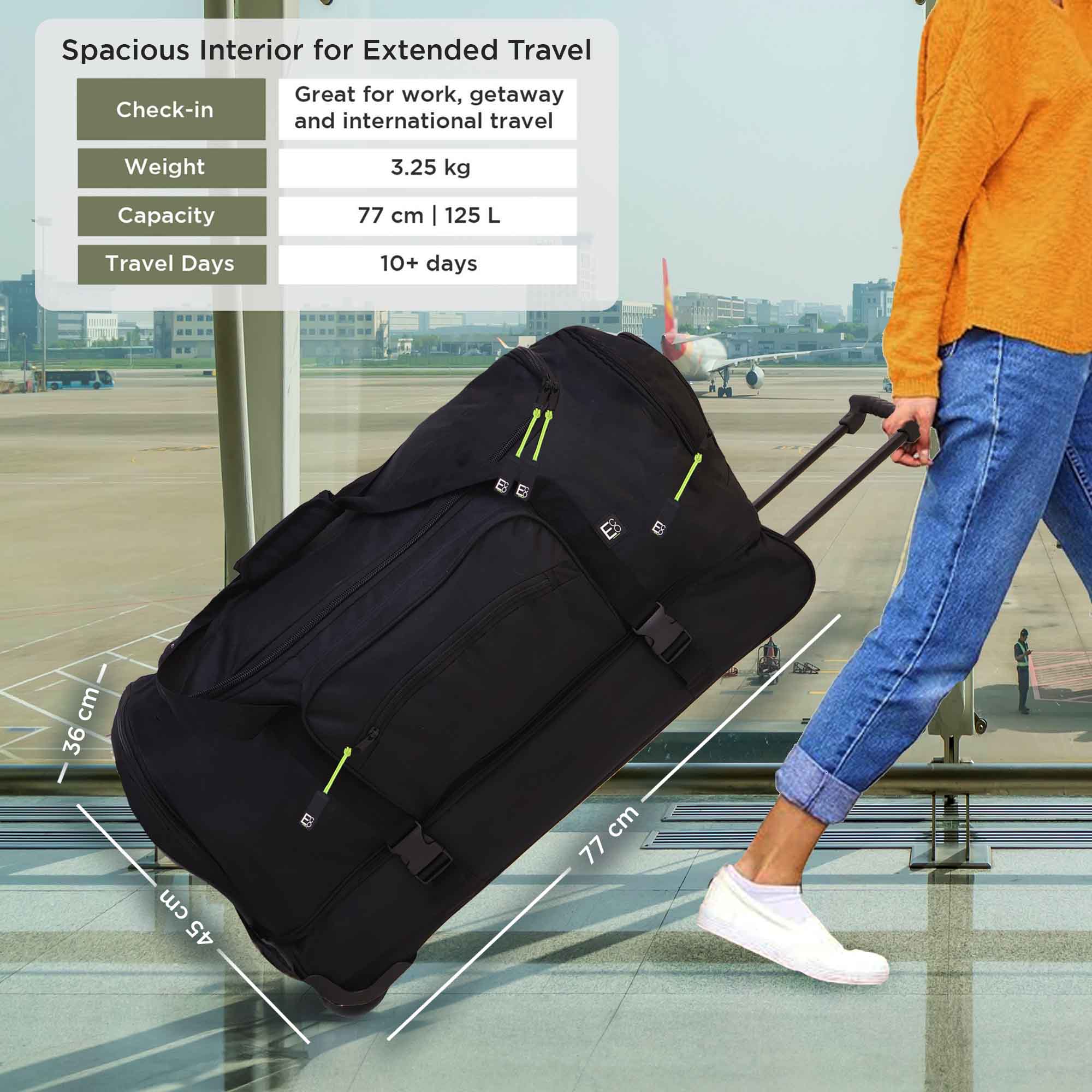 Extra Large Roller Trolley Duffel Travel Bag - 75cm