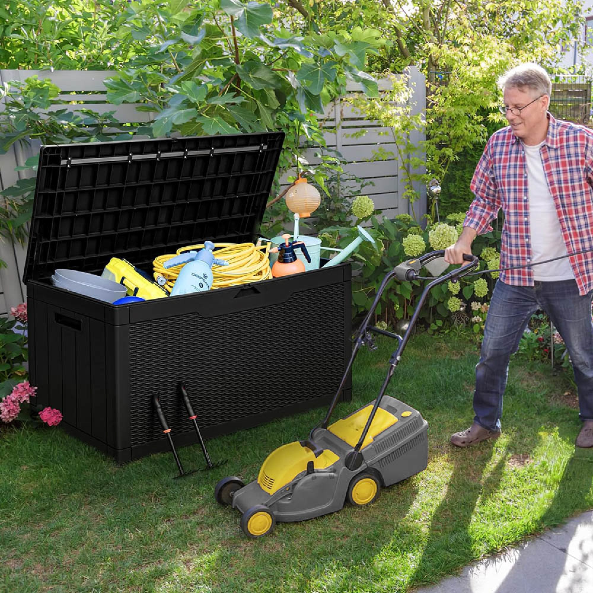 240L Garden Storage Box & Outdoor Storage – Anthracite (115x45x53cm)