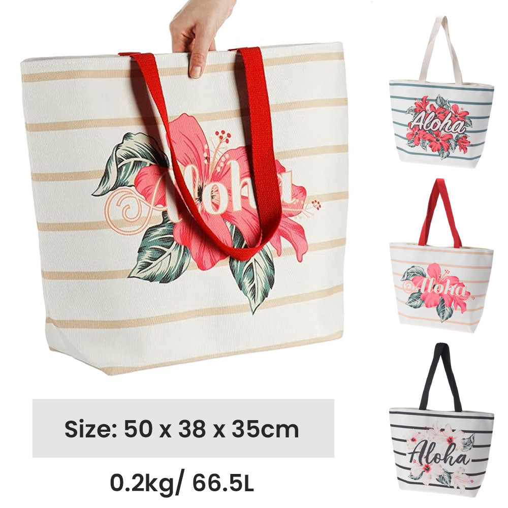 Strandtasche mit Aloha-Print und Blumenmuster