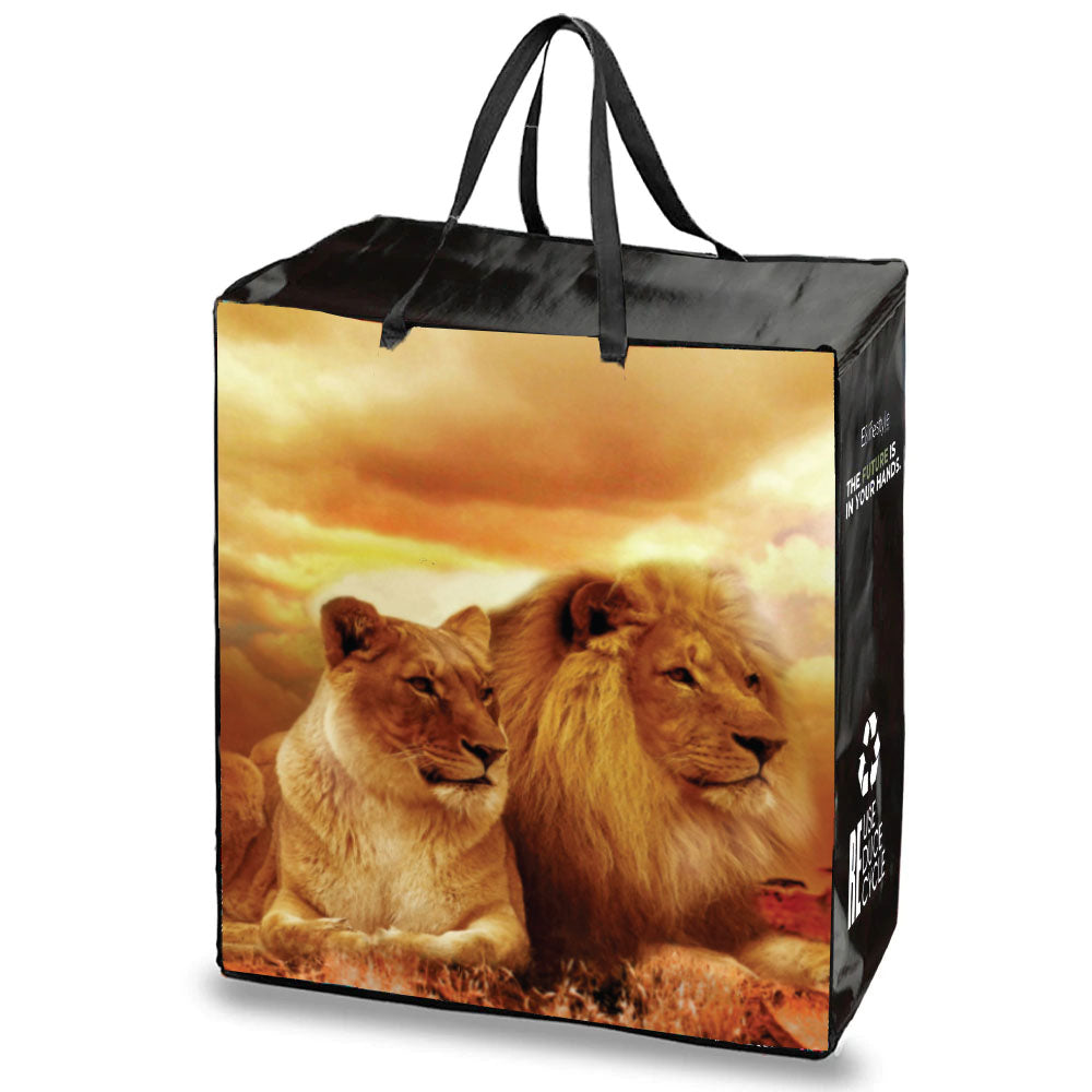 Bolsa de compras laminada reutilizable con cremallera | 120GSM, 35L