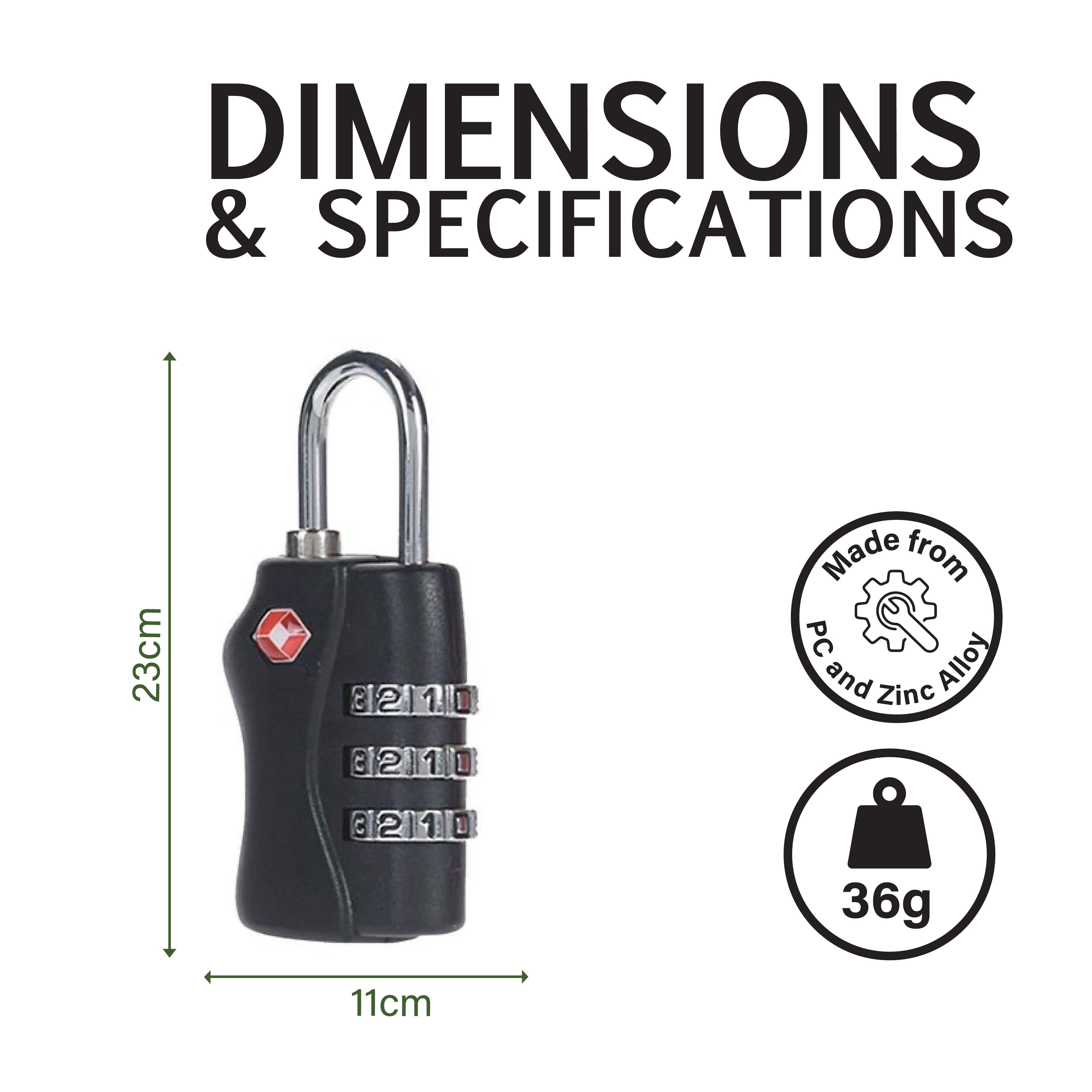 Candado TSA - Combinación de 3 dígitos