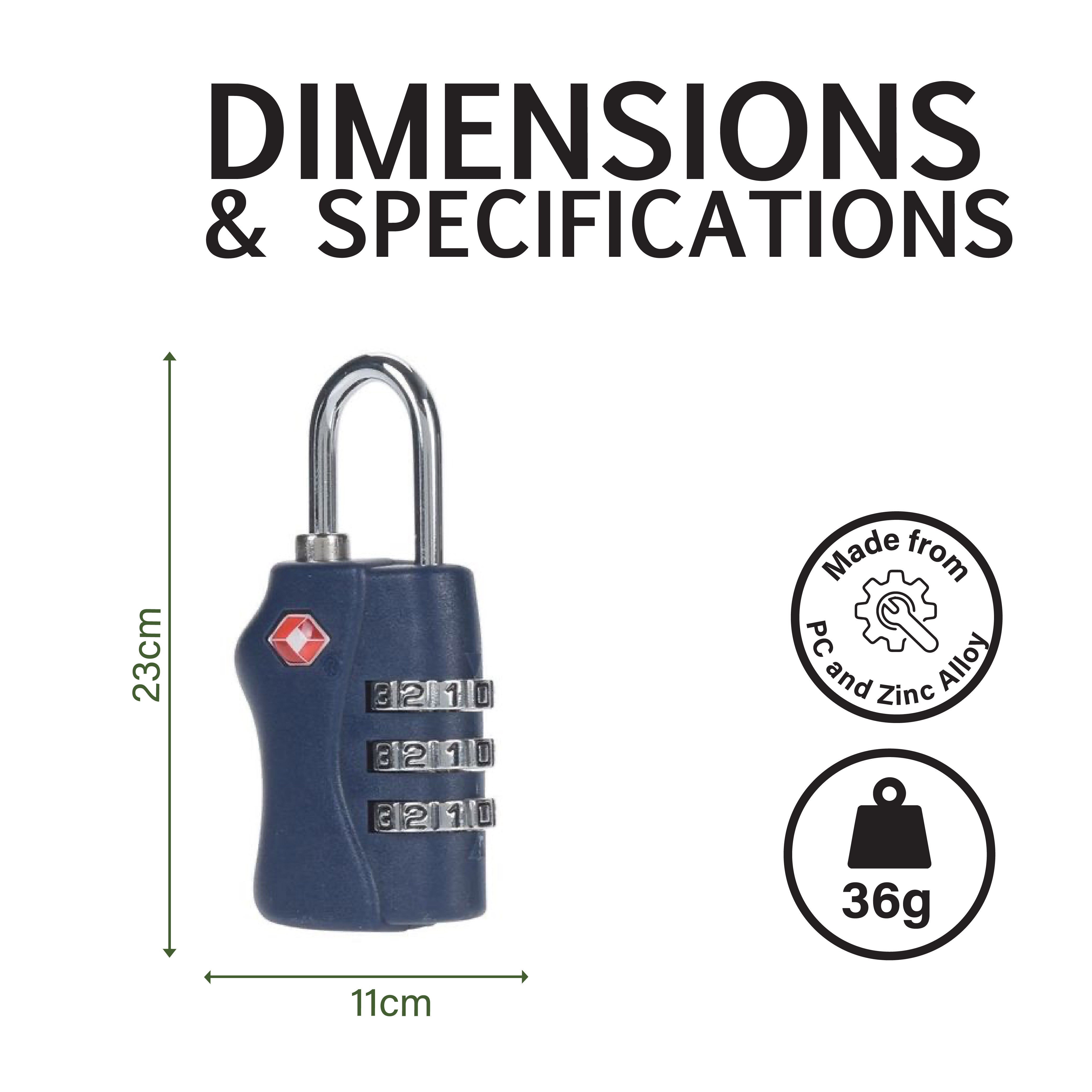 Candado TSA - Combinación de 3 dígitos