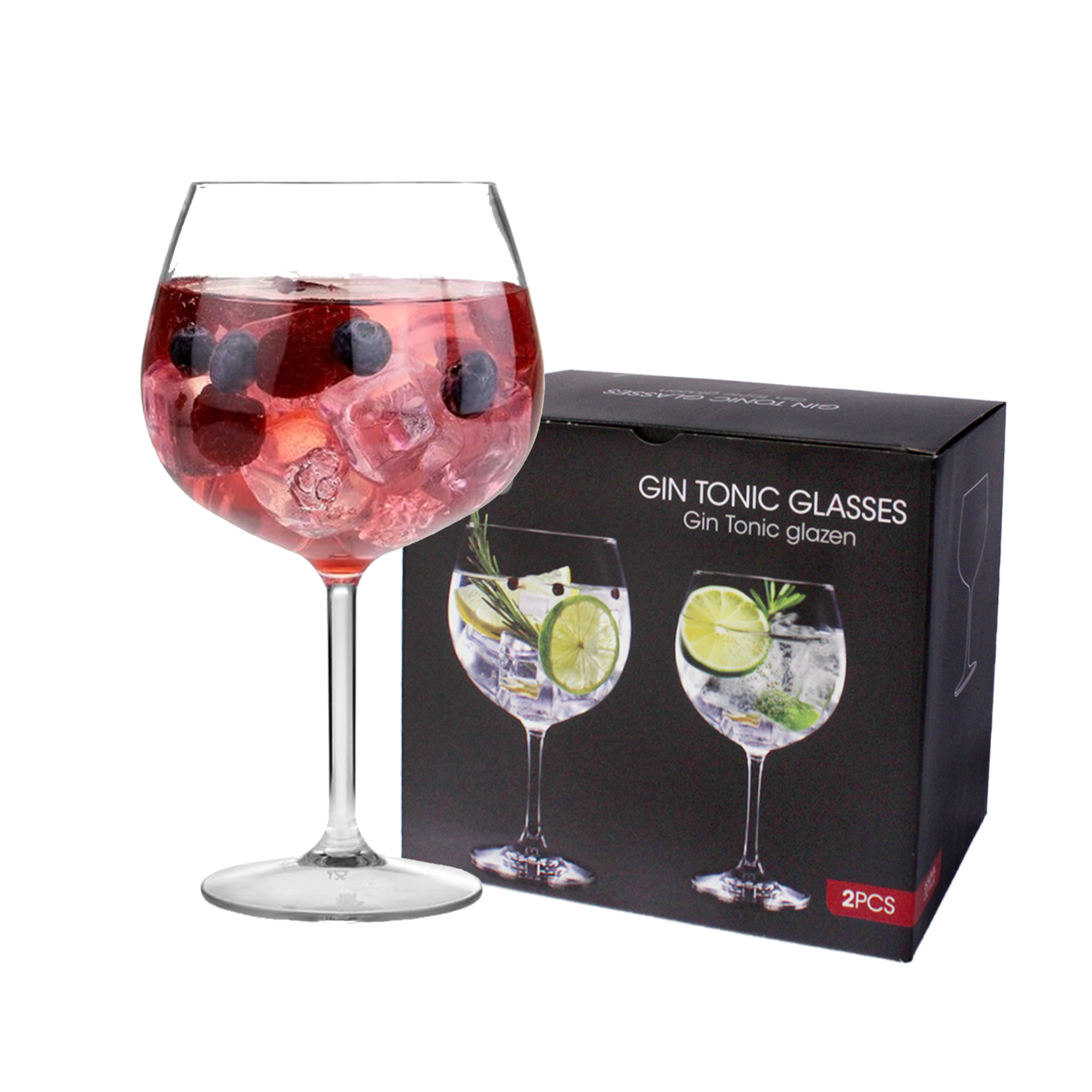 Set of 2 Premium 650ml Gin Cocktail Glasses - Perfect for Gin & Tonic