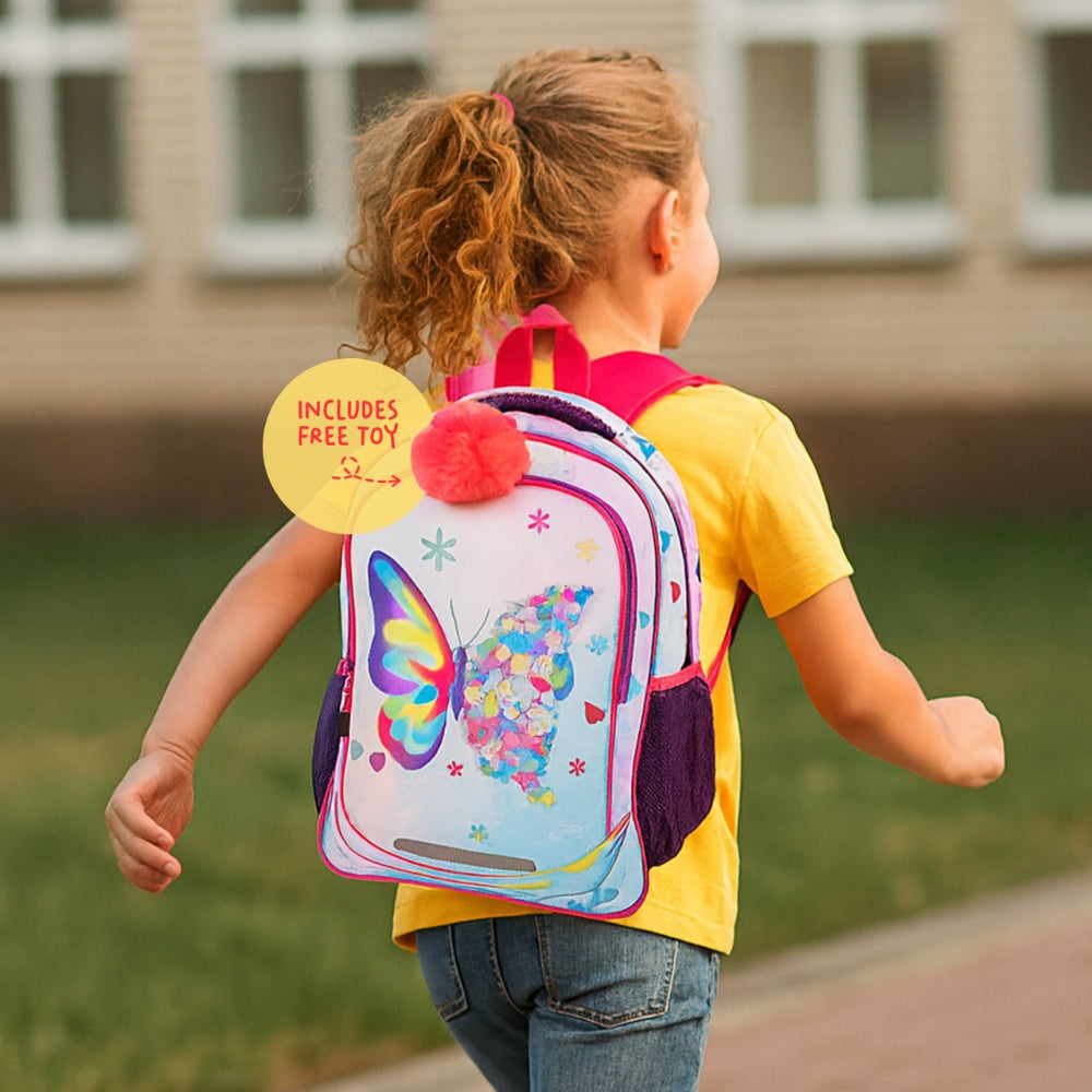 Mochila infantil Butterfly 3 en 1 con lonchera y bolsa para lápices
