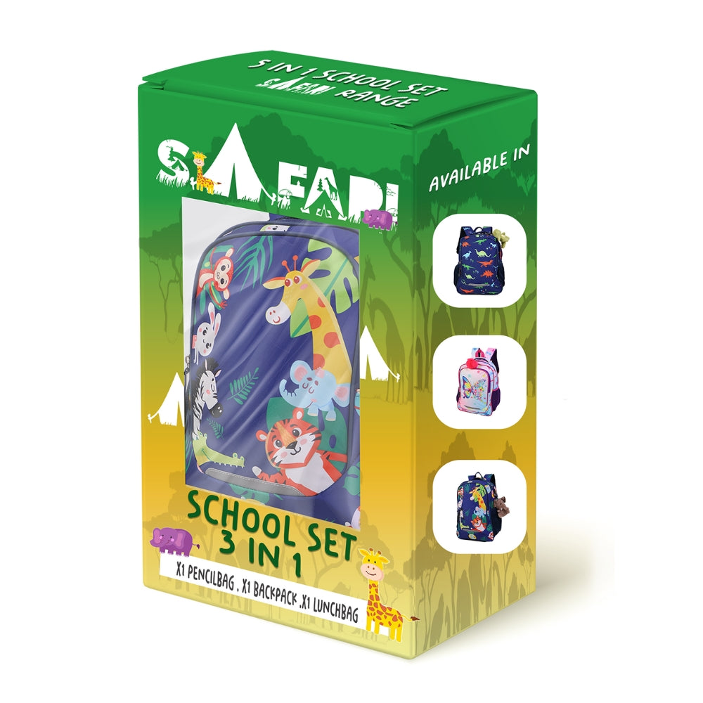 Mochila Safari Junior 3 en 1 con bolsa para almuerzo y lápices