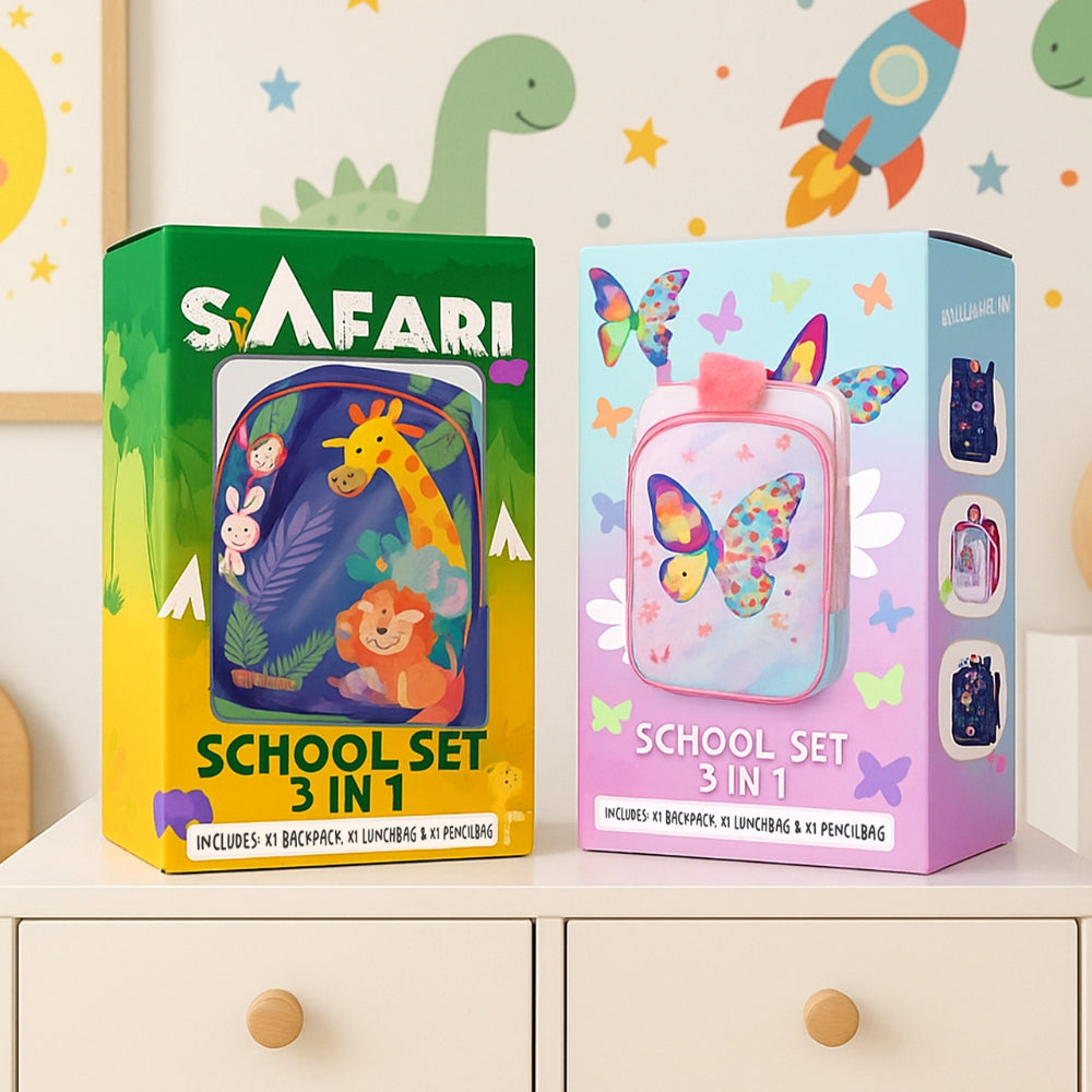 Mochila Safari Junior 3 en 1 con bolsa para almuerzo y lápices