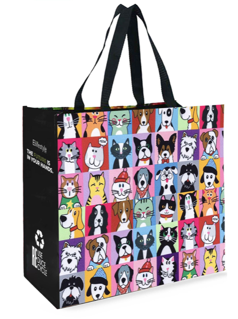 Reusable Laminated Shopper Bag - Pets Design