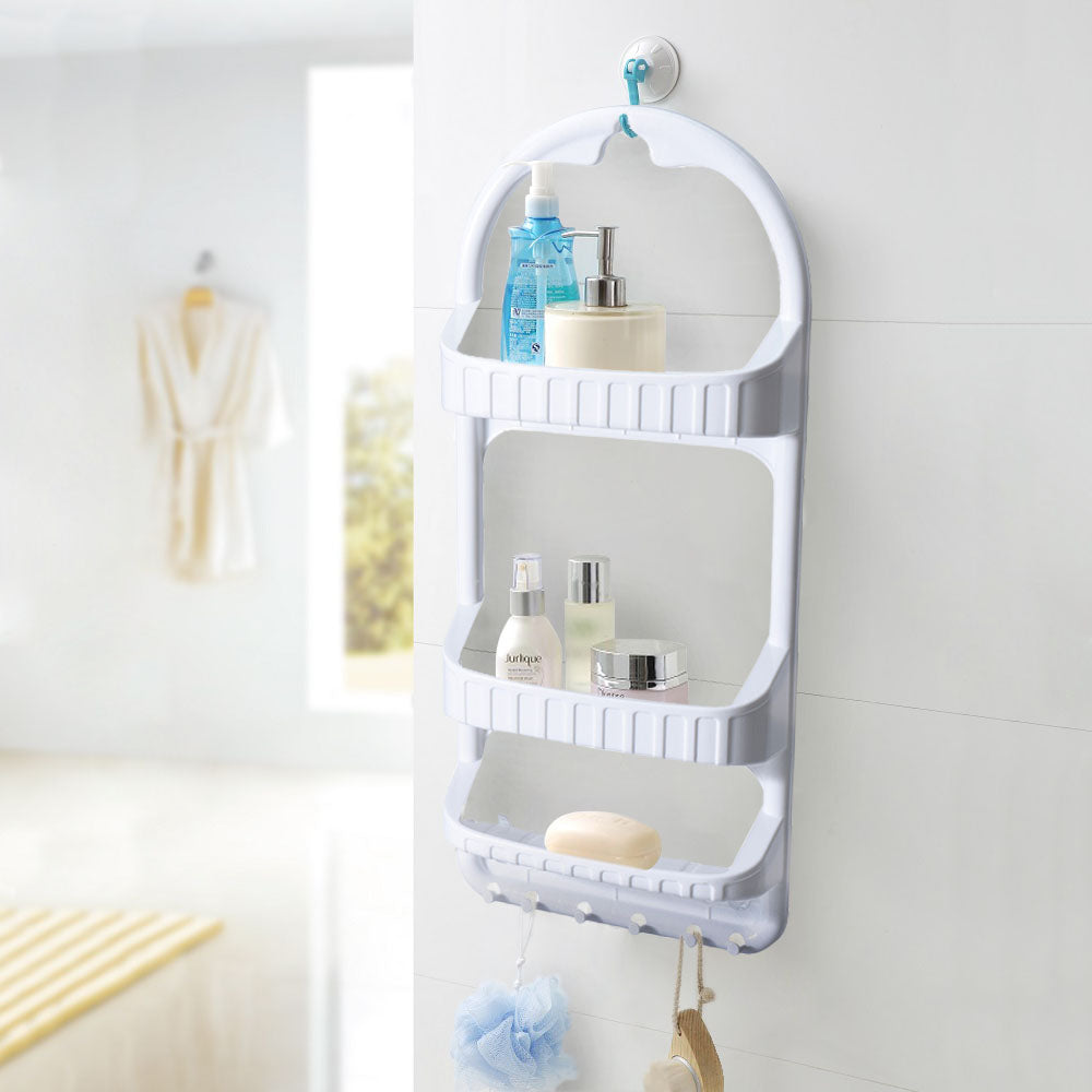 62cm Hanging Shower Caddy with 3 Shelves from Turkey. Hang it on your shower head. no drilling required. 3 shelves, to separate and hold all your shower routine necessities. Such as your shampoo, body wash and bathroom accessories! The boards are ribbed so that the water can drain properly. Size: 27 x 12 x 62cm. Bags Direct wholesale online shop