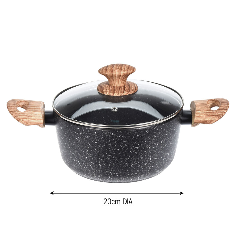 Non-Stick Aluminium Pot with Lid - 1.3L - 20cm - Eco-Friendly