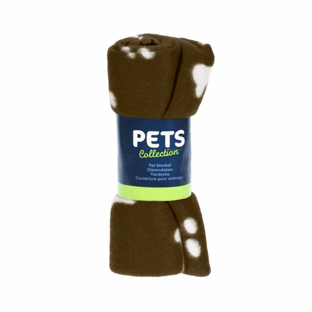 Manta polar grande para mascotas con estampado de patas