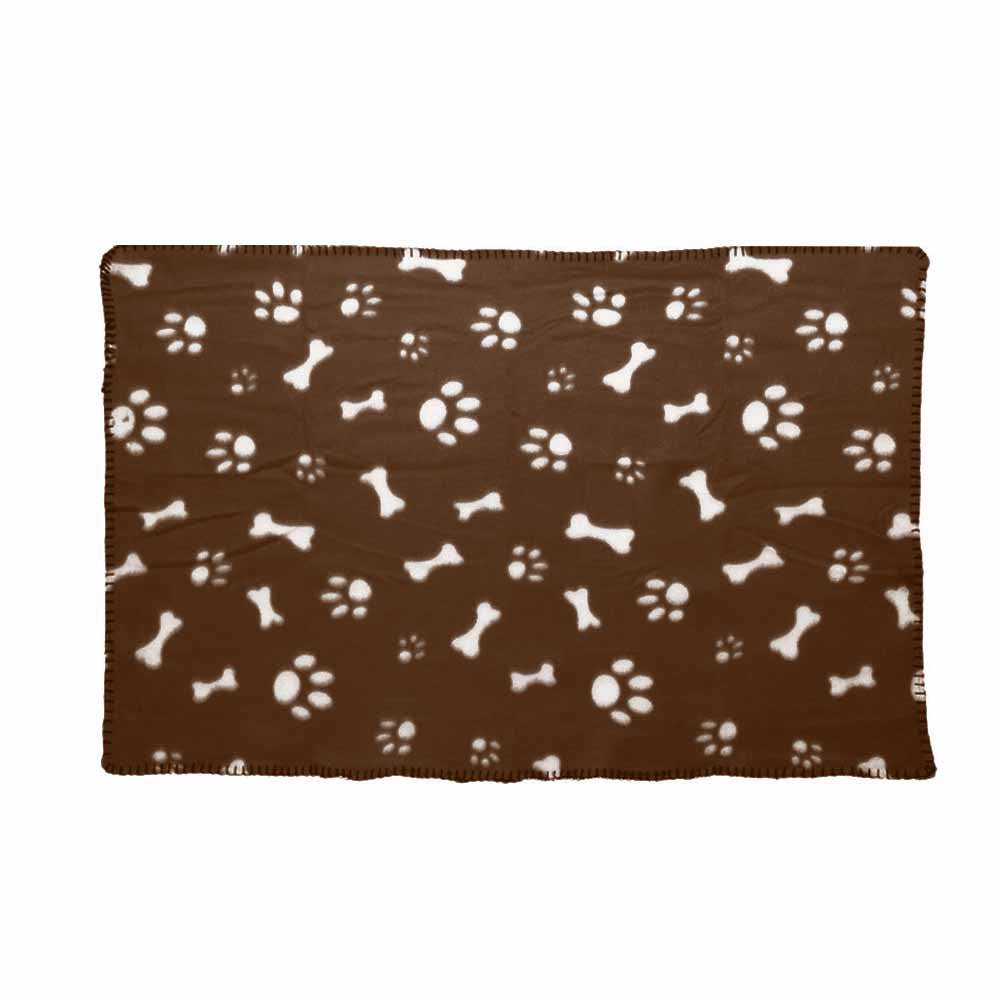 Large Pet Fleece Blanket with Paw Print