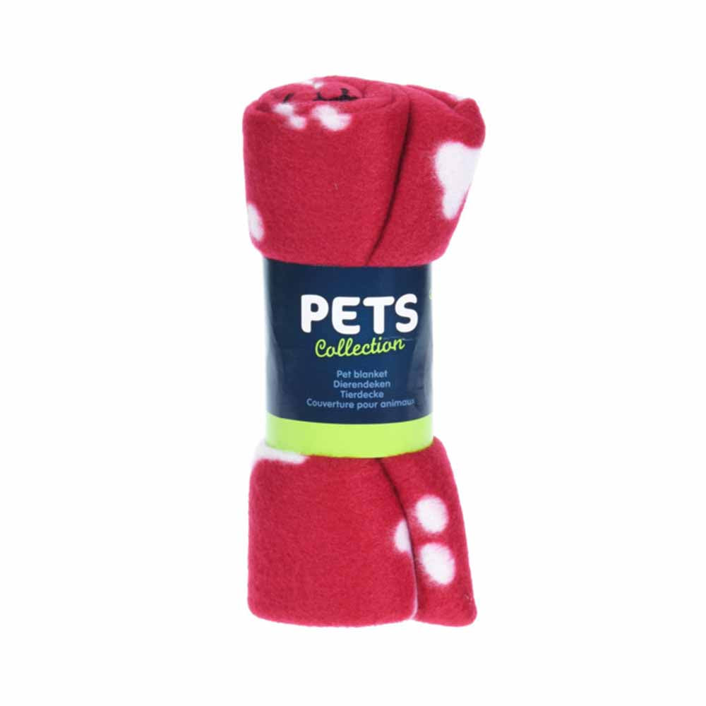 Manta polar grande para mascotas con estampado de patas