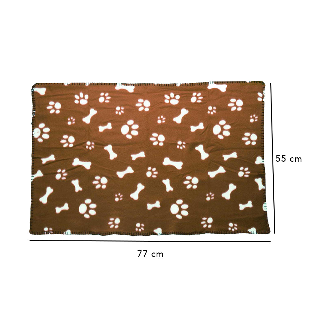 Large Pet Fleece Blanket with Paw Print