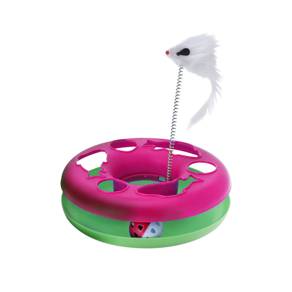 Cat Toy Chase Game with Ball and Mouse on Spring