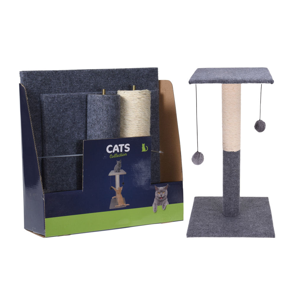 Soporte para árbol rascador para gatos con 2 bolas - 60 cm 