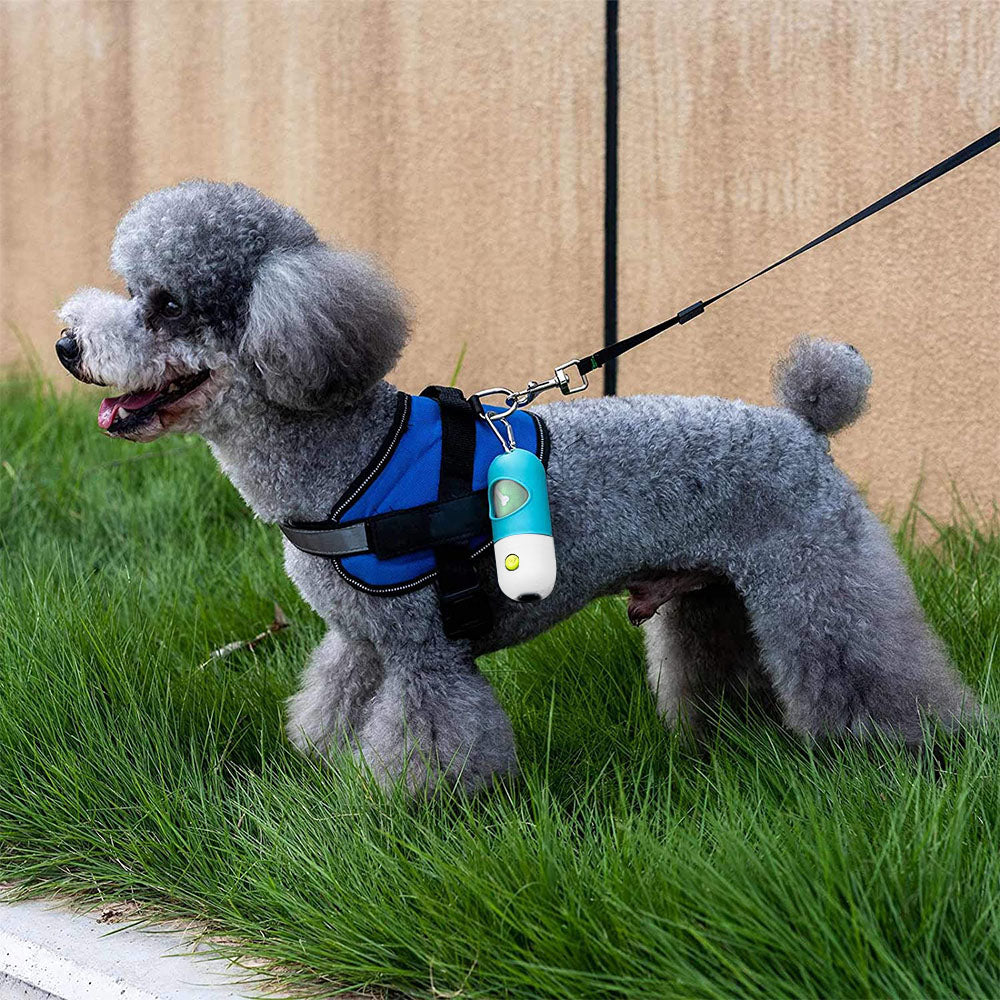 Soporte para excrementos de mascotas con 15 bolsas y linterna