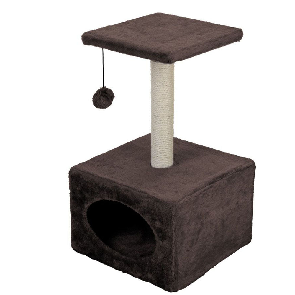 Casa para gatos con árbol para rascar y pelota de juguete - 53 cm 