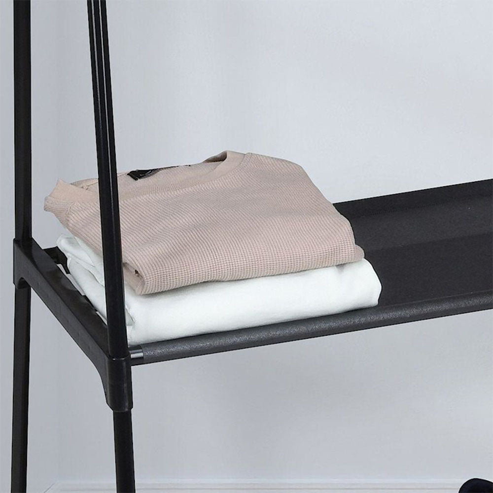 Clothing Rack - Hanger with 2 Shelves and 4 Wheels - 62cm