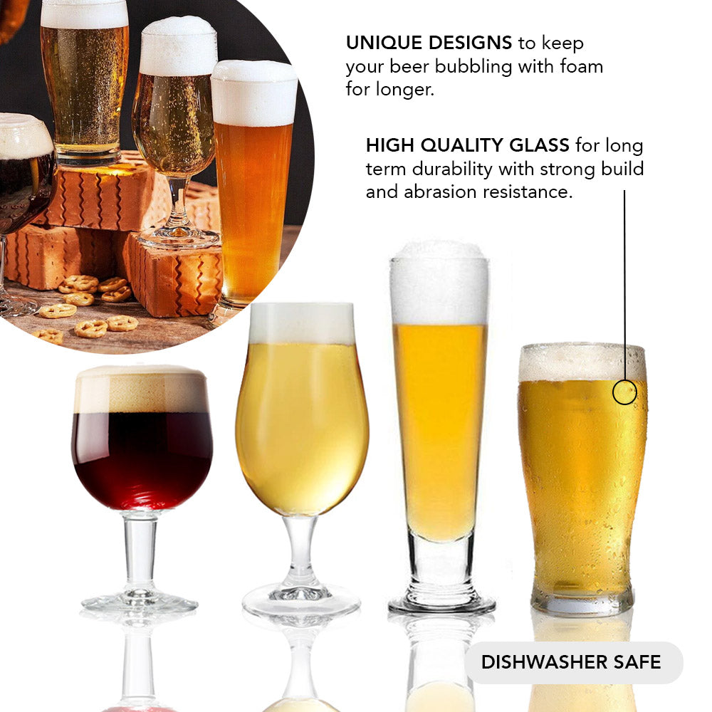 Bierglas-Set mit 4 Stück – handwerkliches Design