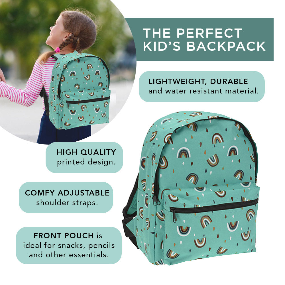 Mochila Infantil Summer Vibes Design - Diseño Arcoiris Verde